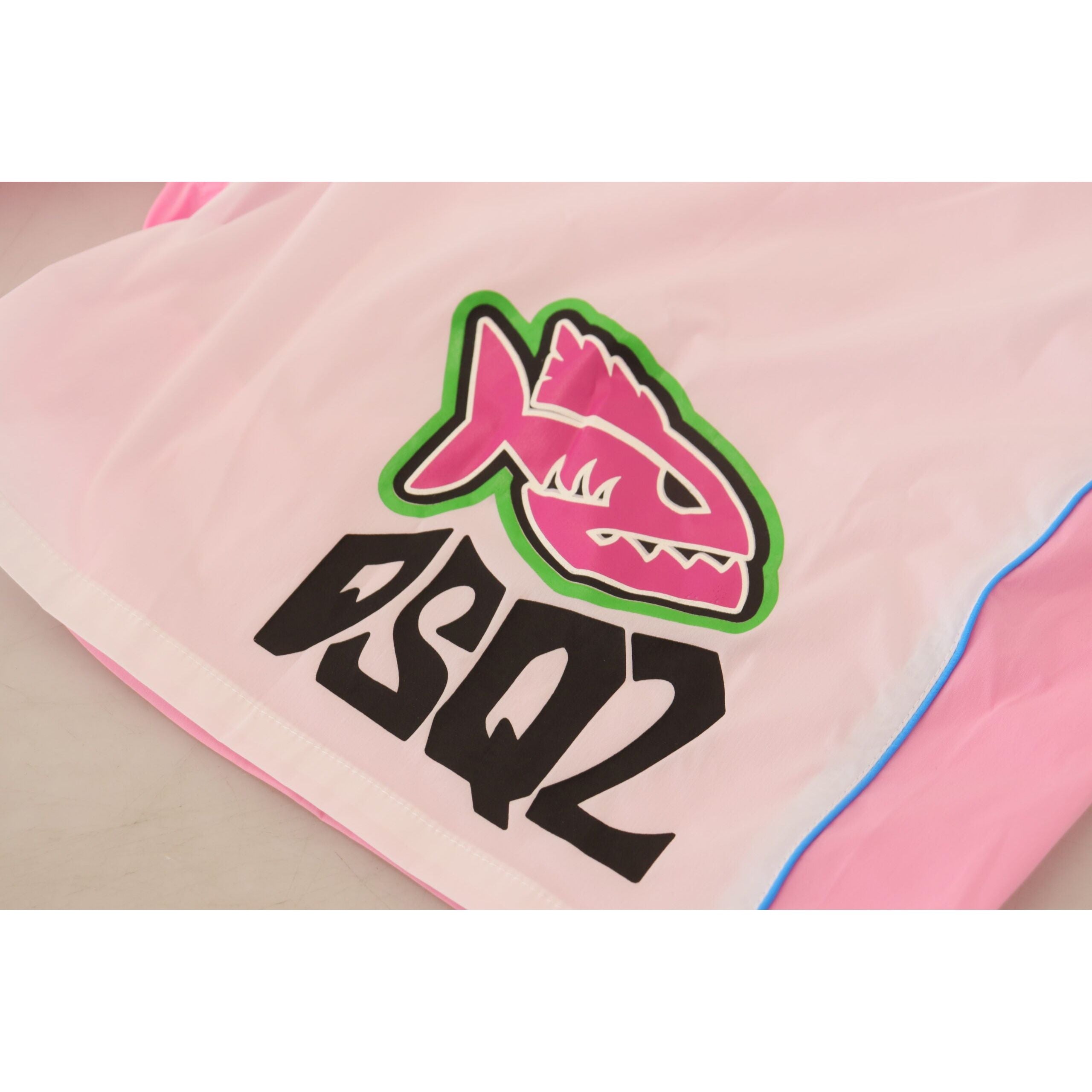 Dsquared² White & Pink Print Swim Shorts Elegance