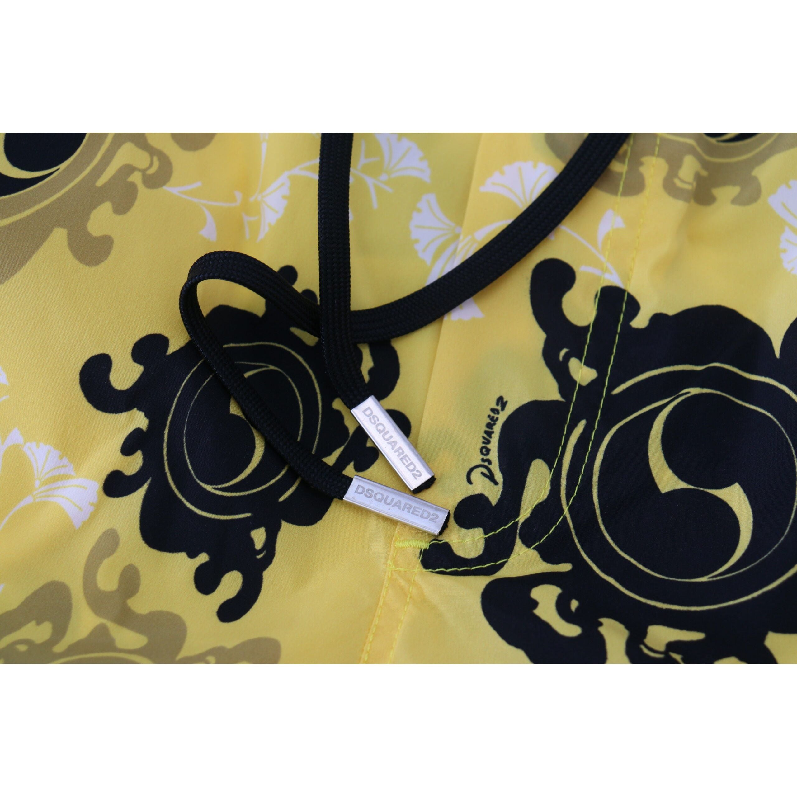 Dsquared² Yellow Block Print Swim Shorts Boxer for Luxury Style