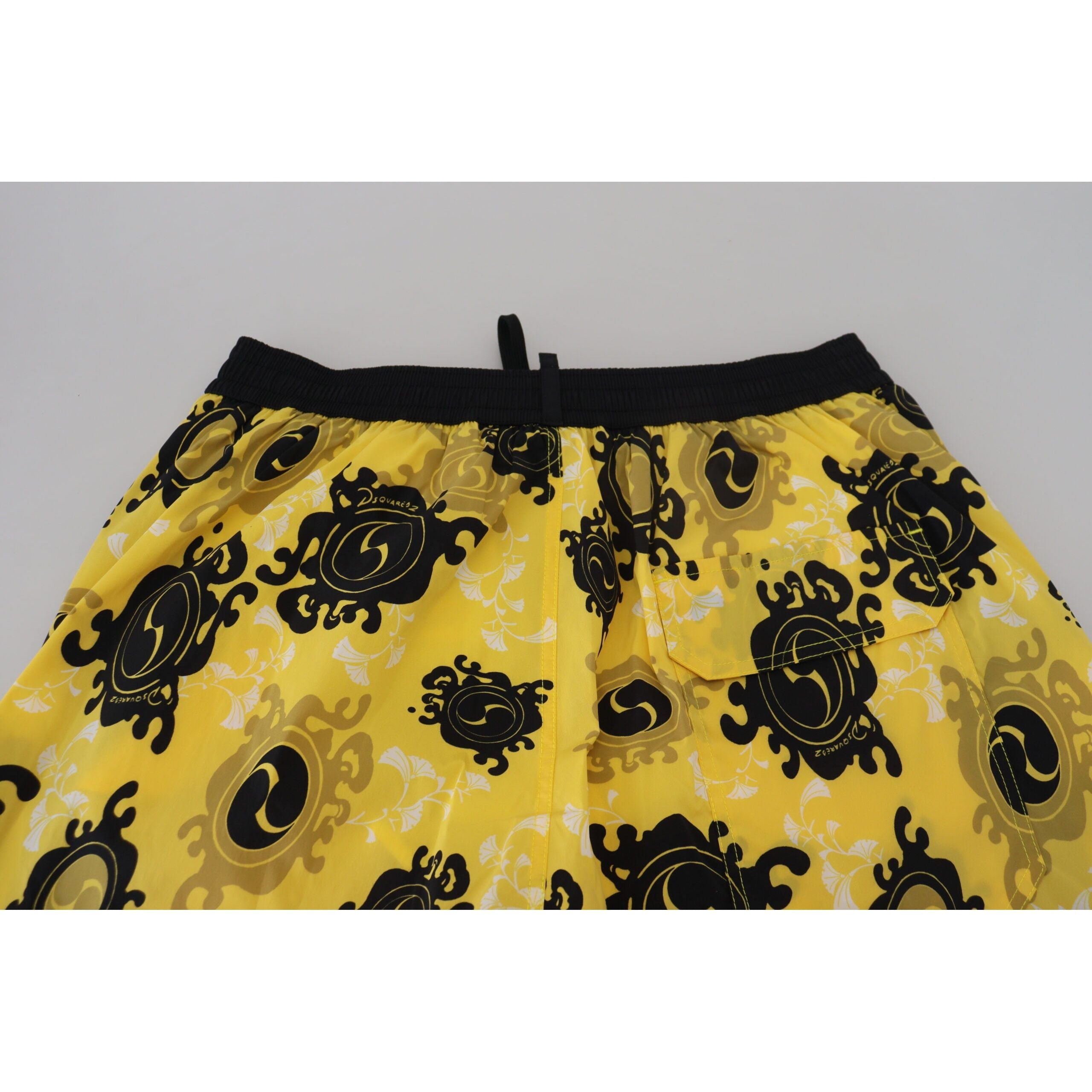 Dsquared² Yellow Block Print Swim Shorts Boxer for Luxury Style