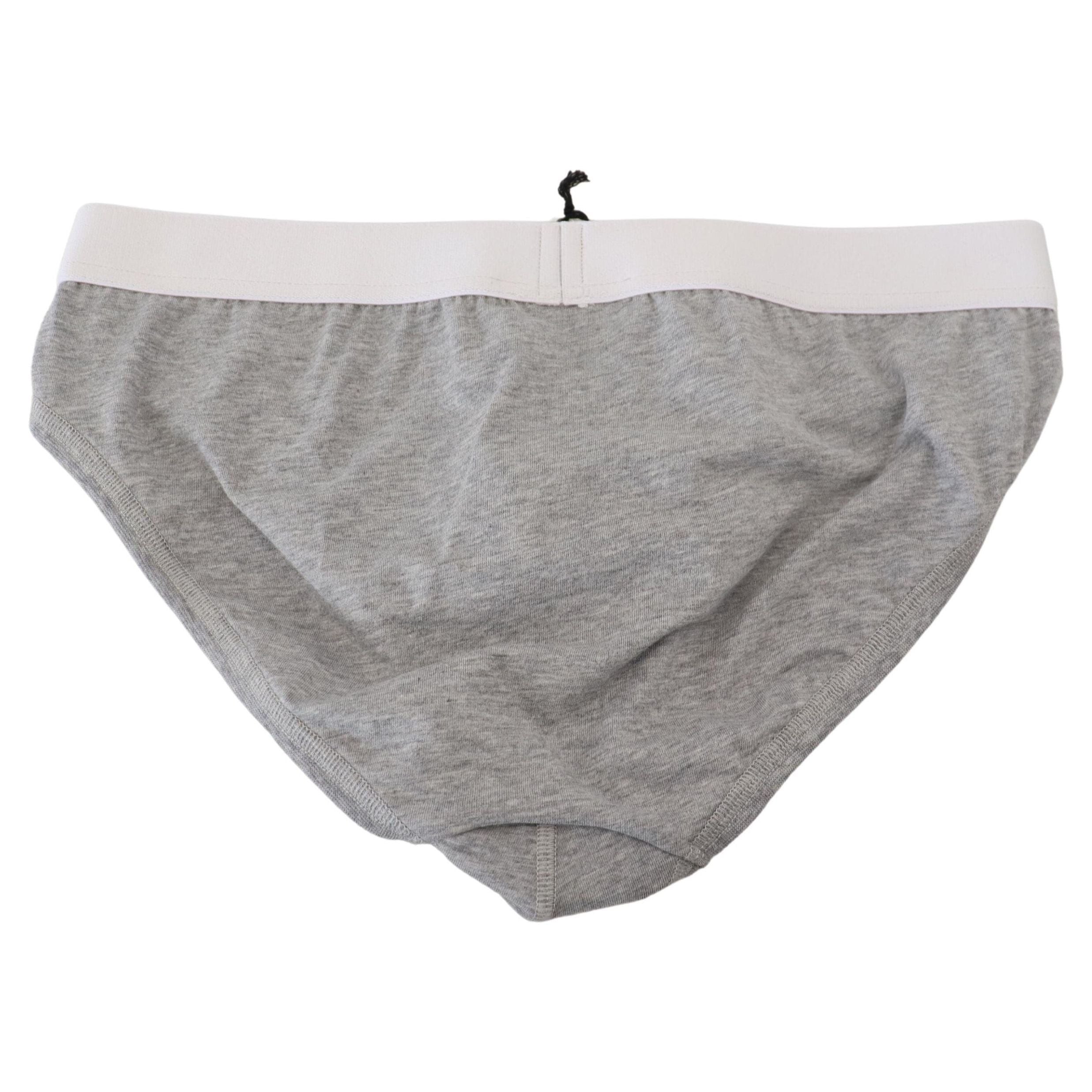 Dsquared² Gray Cotton Stretch Briefs for Discerning Taste