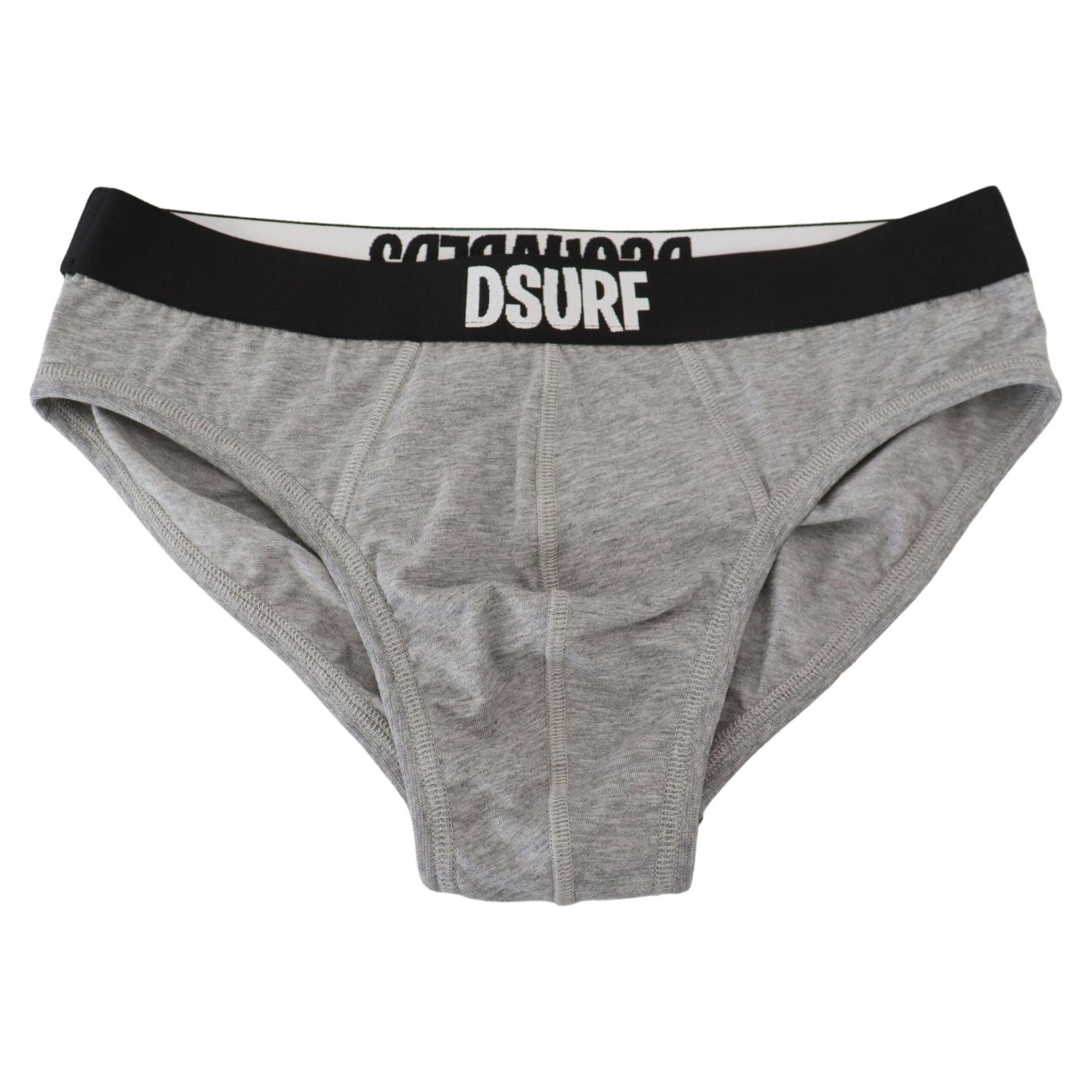 Dsquared² Elegant Gray Cotton Stretch Briefs for Luxe Comfort