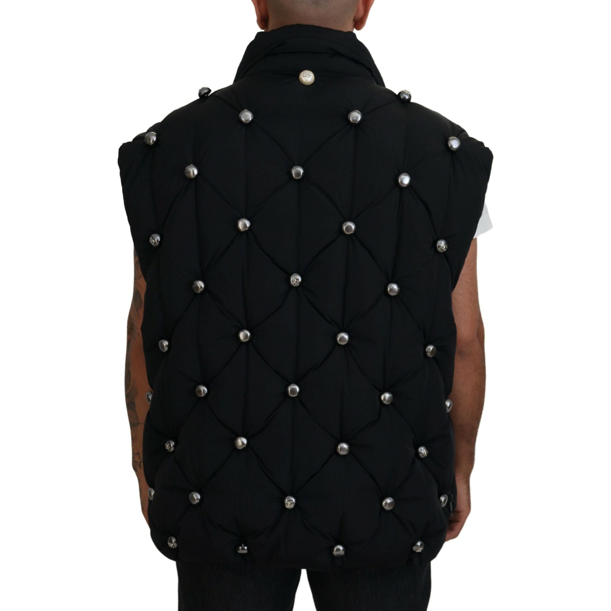 Dolce & Gabbana Black Cotton Sleeveless Vest Jacket