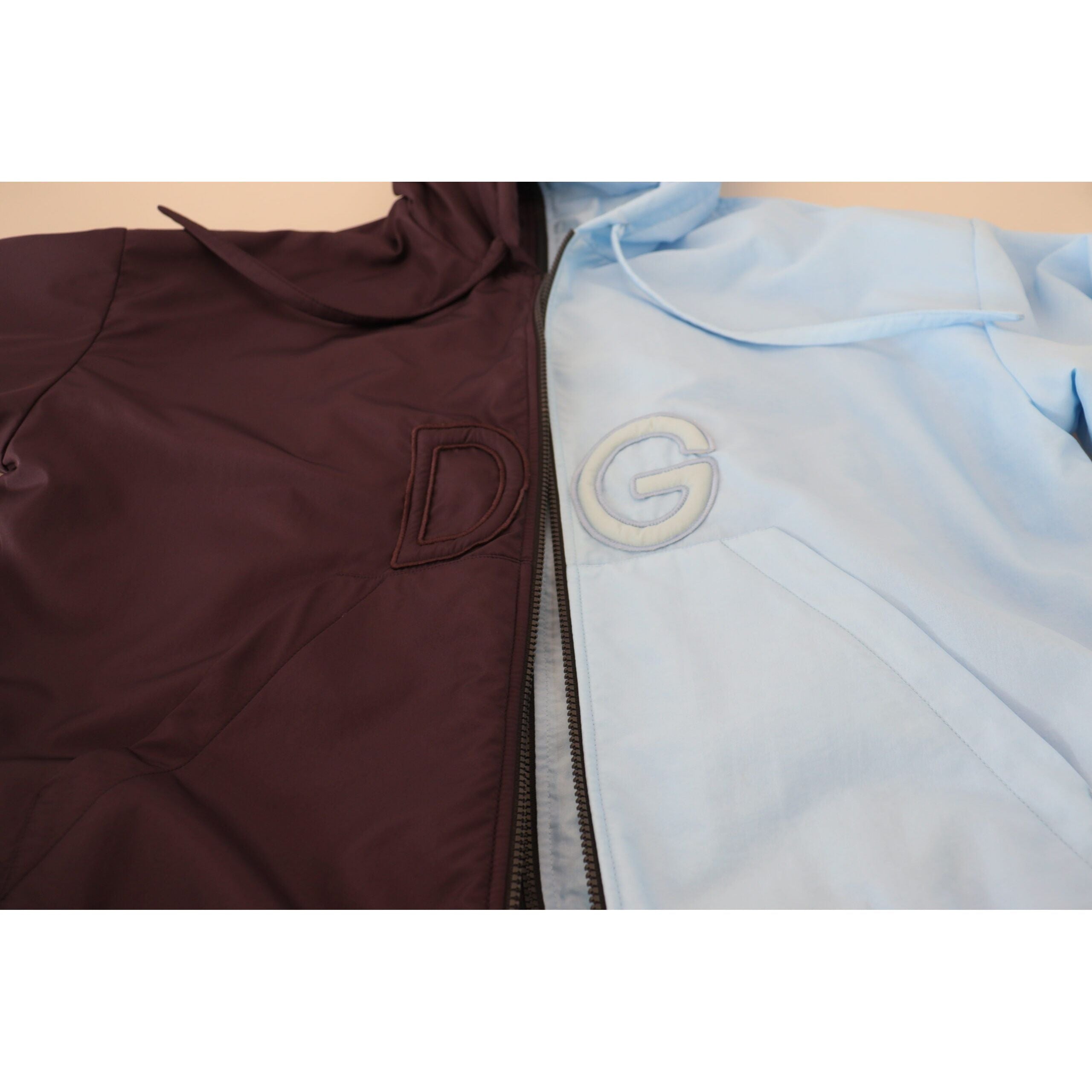 Dolce & Gabbana Blue Nylon Jacket Full Zipper Closure