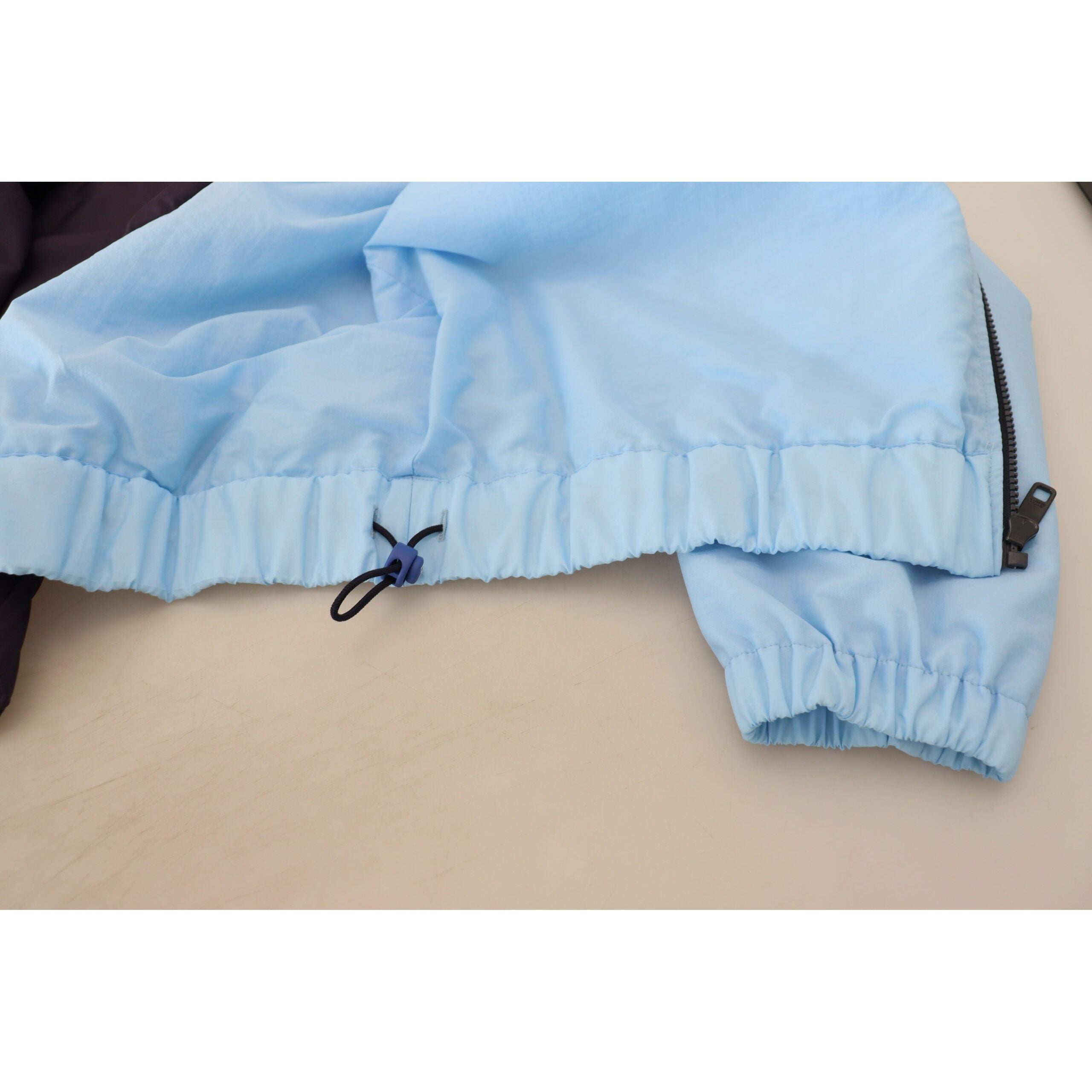 Dolce & Gabbana Blue Nylon Jacket Full Zipper Closure