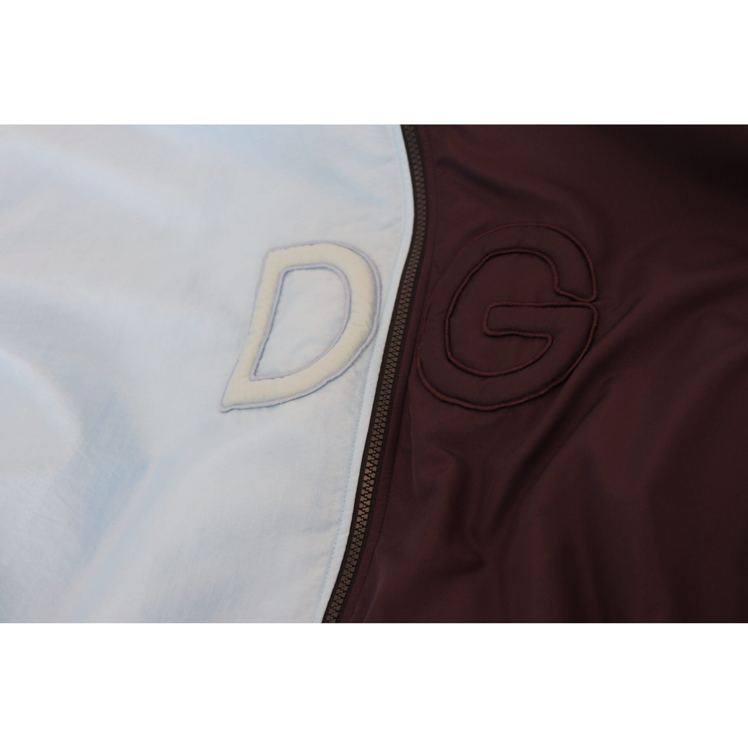 Dolce & Gabbana Blue Nylon Jacket Full Zipper Closure