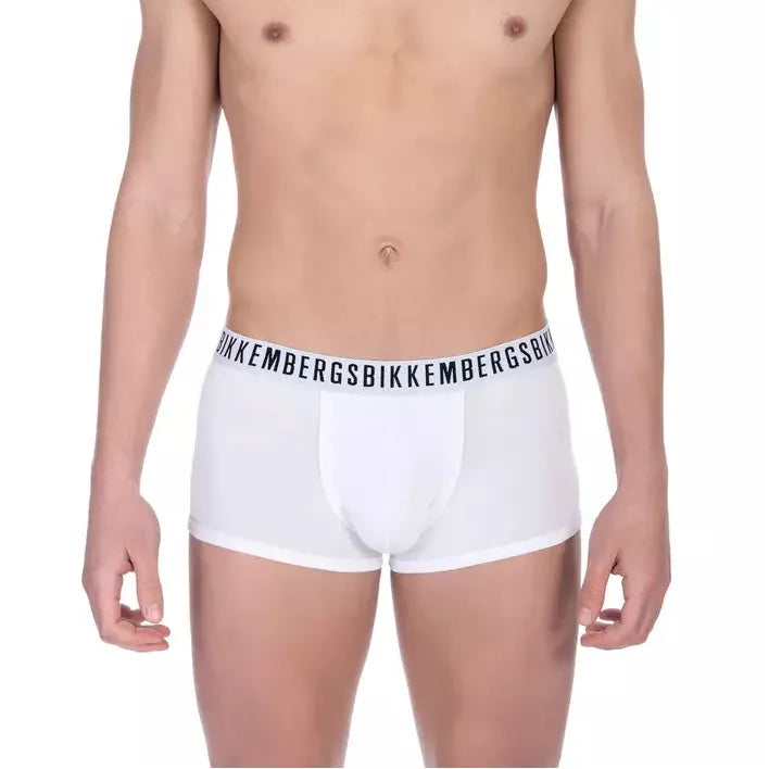 Bikkembergs White Cotton Underwear Trunk for Luxurious Comfort