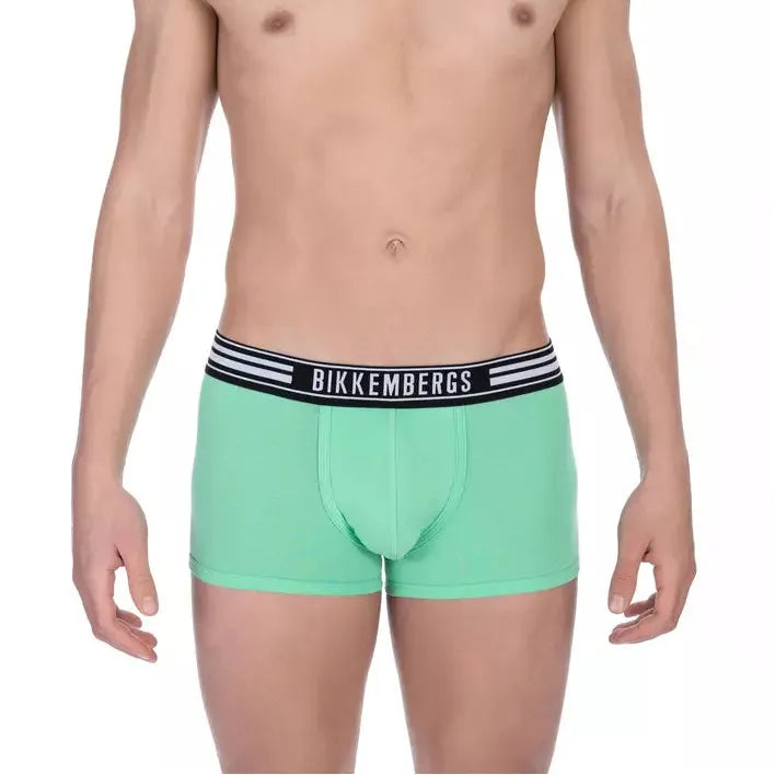 Bikkembergs Green Cotton Underwear Trunk for Luxury Comfort