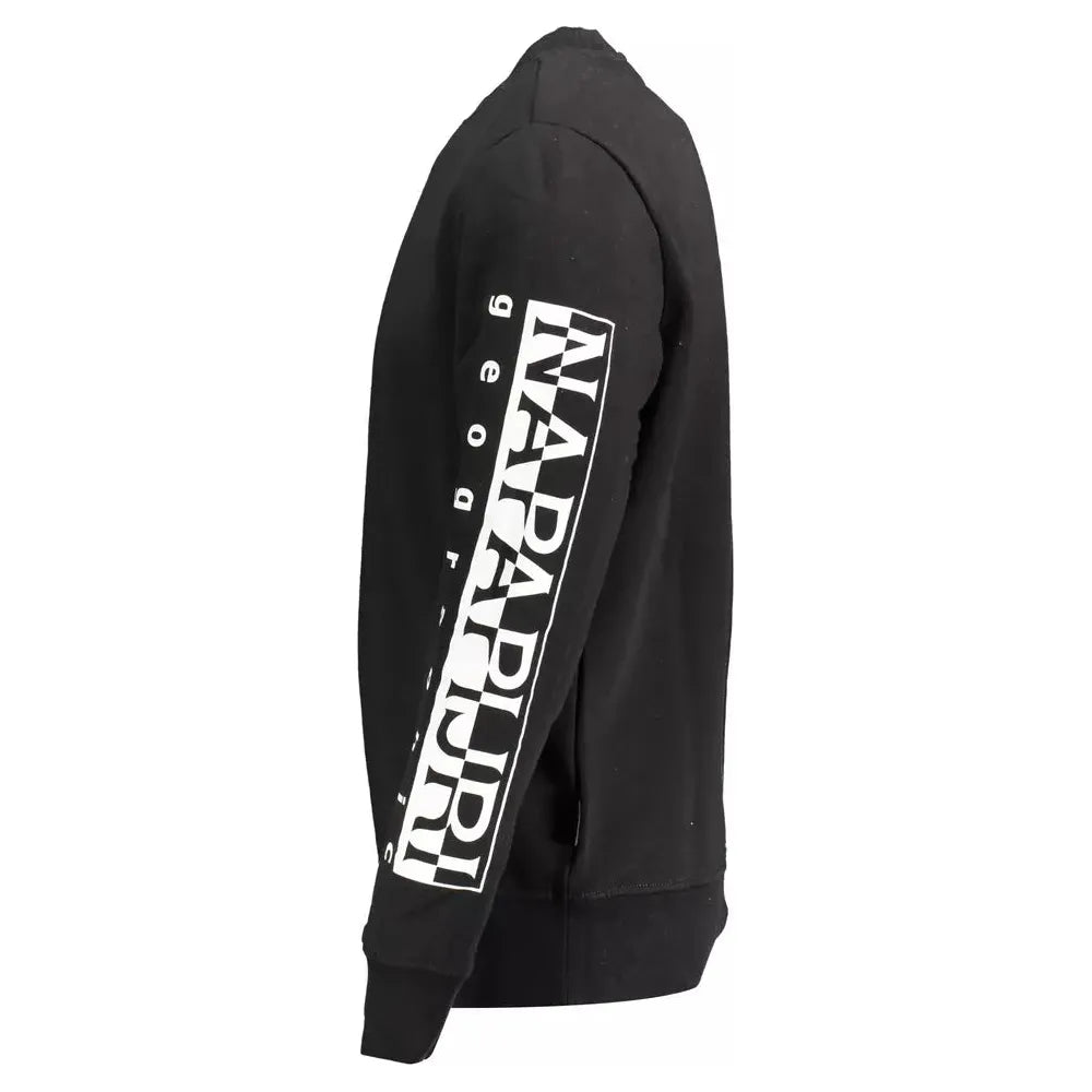 Napapijri Black Cotton Sweatshirt Elevate Your Style
