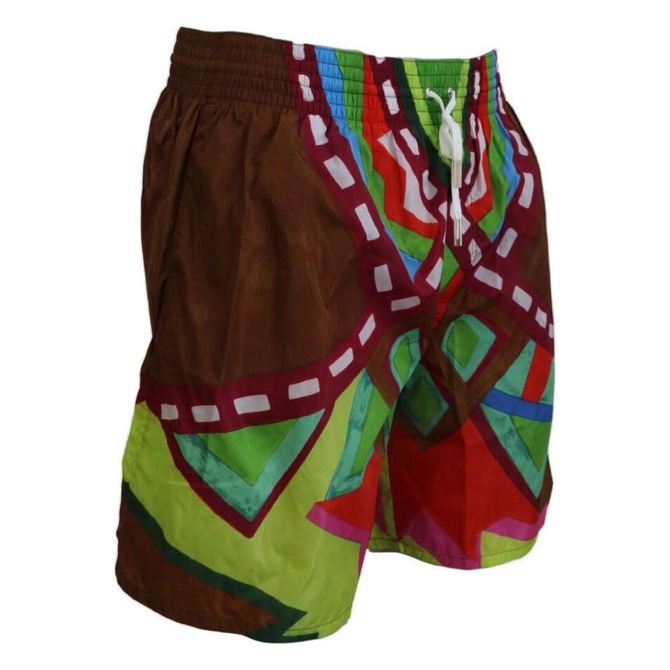 Dsquared² Multicolor Printed Swim Shorts Luxury Boxer Style