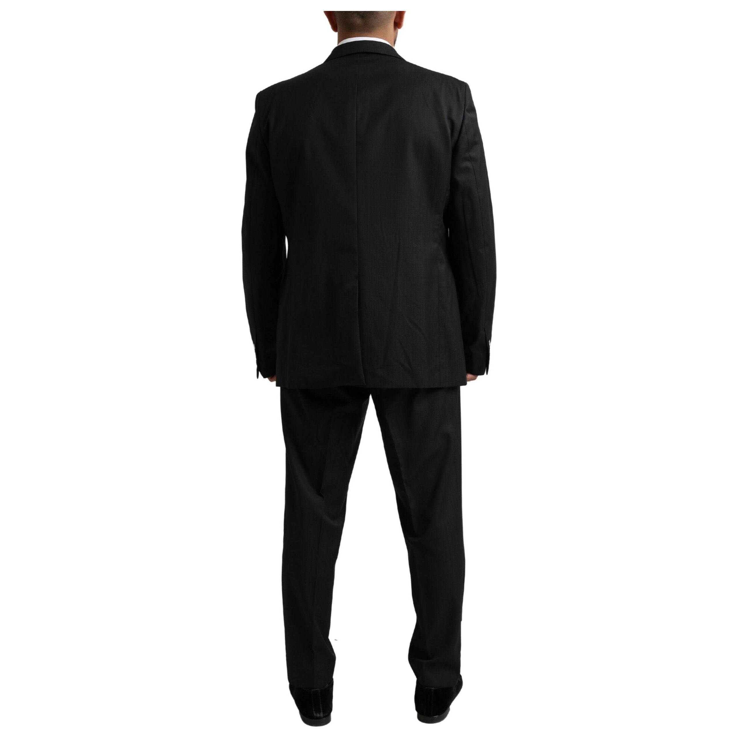 Dolce & Gabbana Black Virgin Wool Martini Suit
