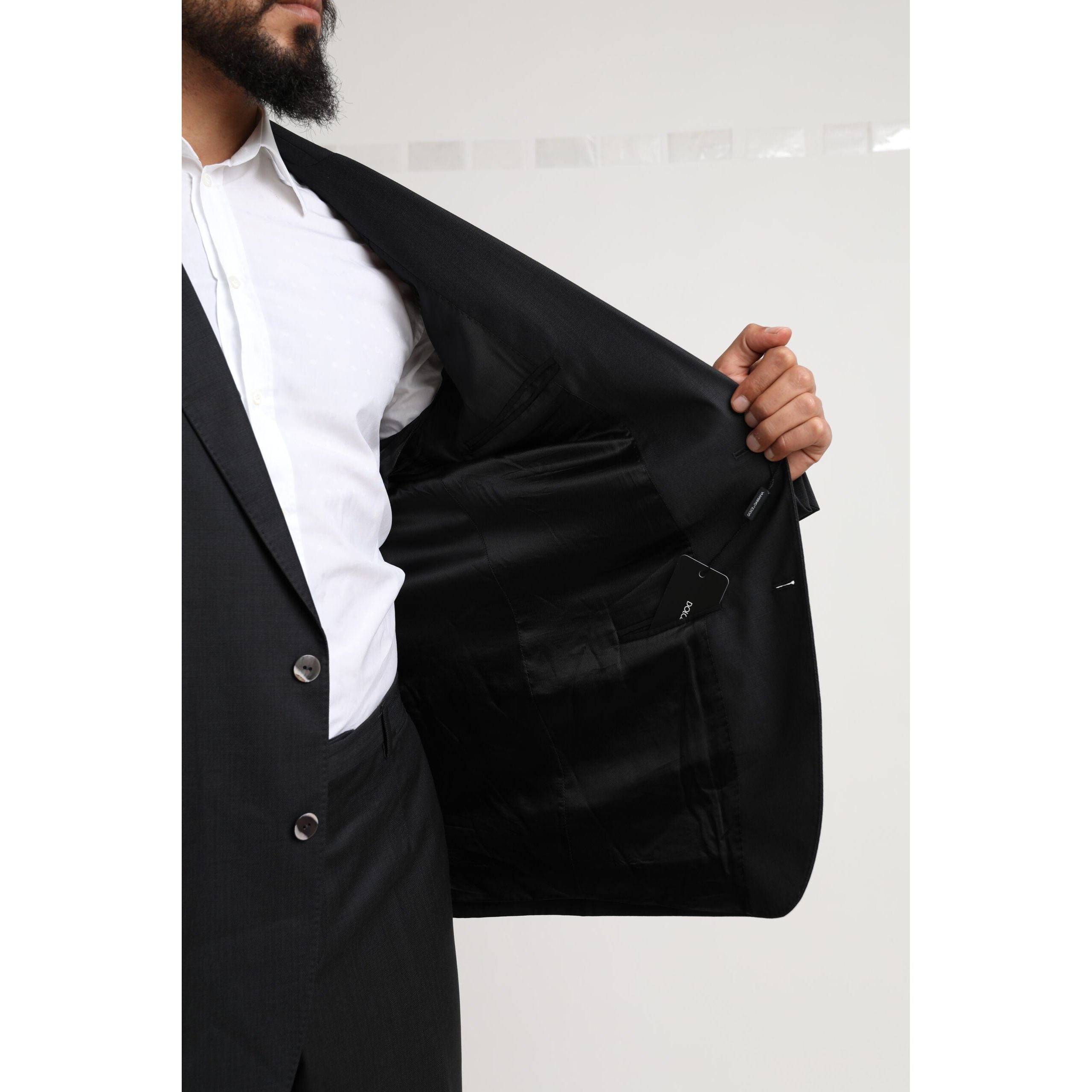 Dolce & Gabbana Black Virgin Wool Martini Suit