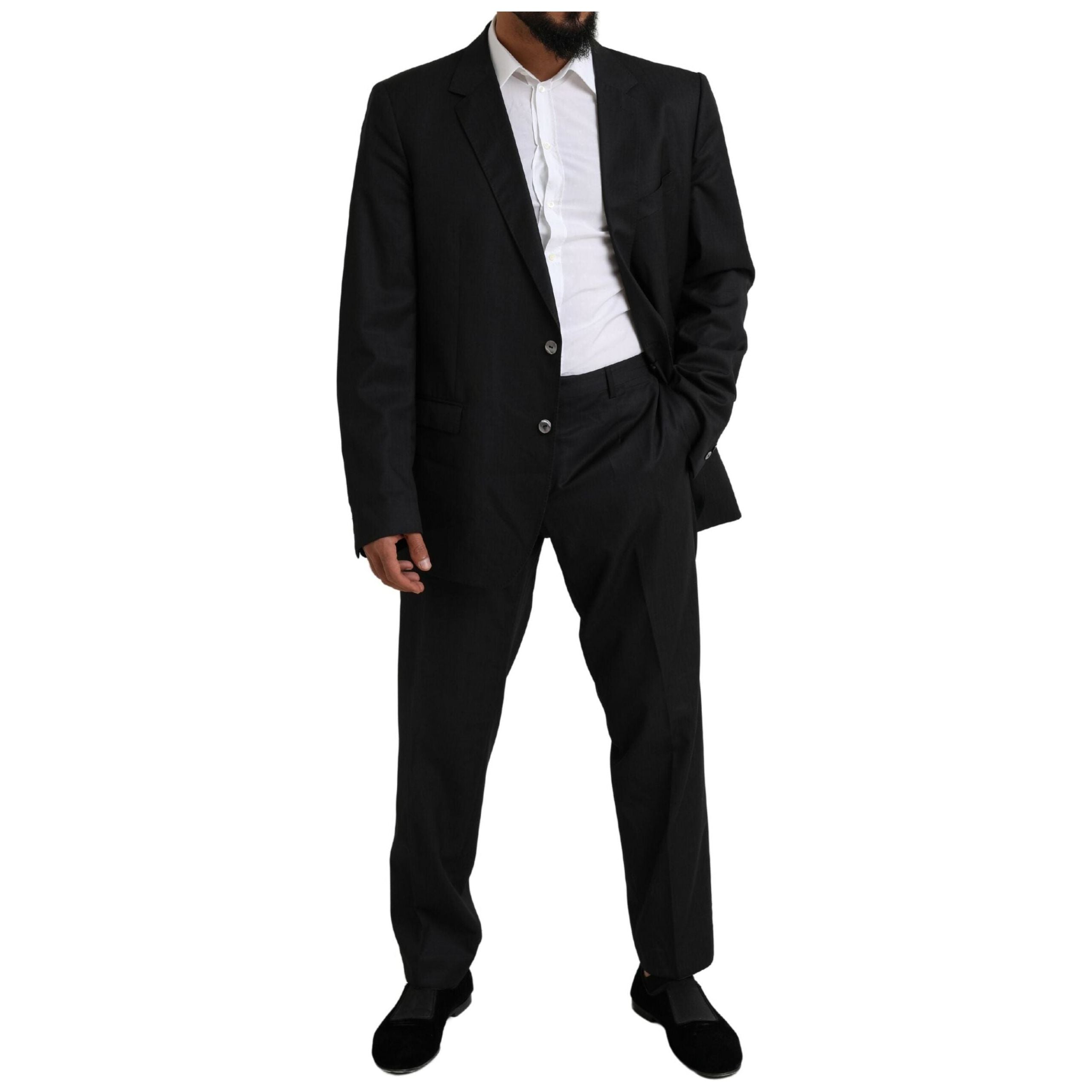 Dolce & Gabbana Black Virgin Wool Martini Suit
