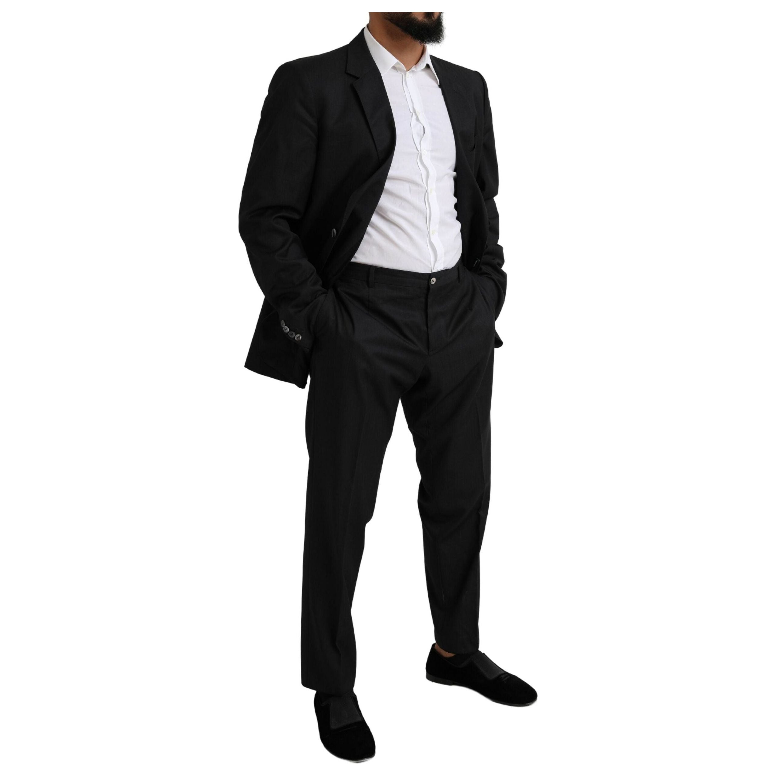 Dolce & Gabbana Black Virgin Wool Martini Suit