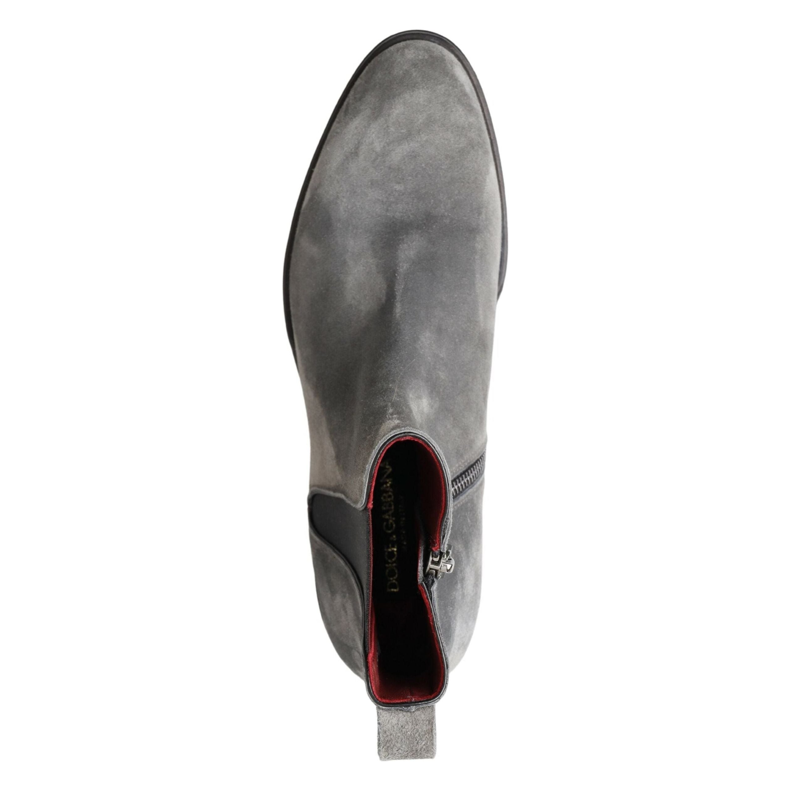 Dolce & Gabbana Gray Leather Chelsea Boots