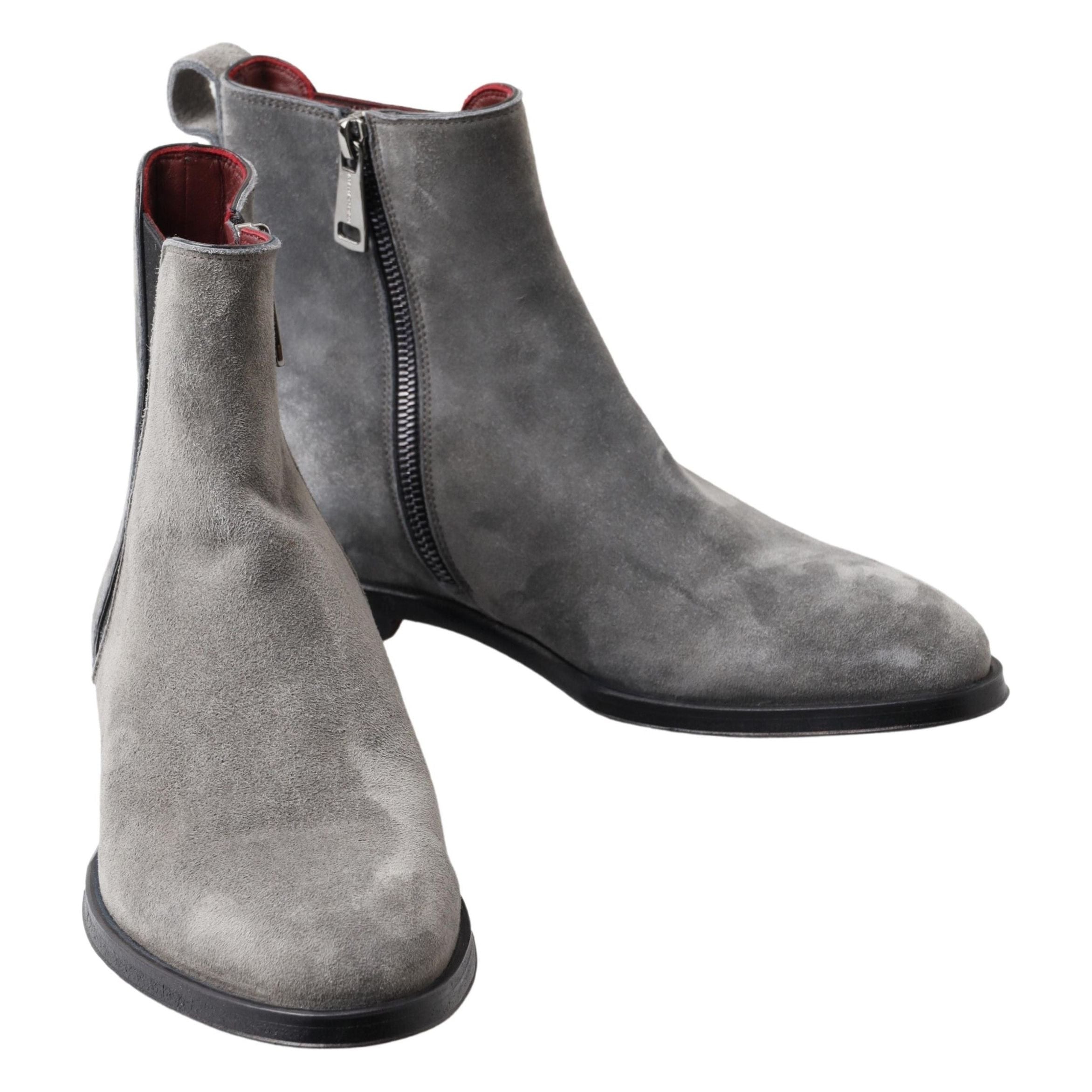 Dolce & Gabbana Gray Leather Chelsea Boots