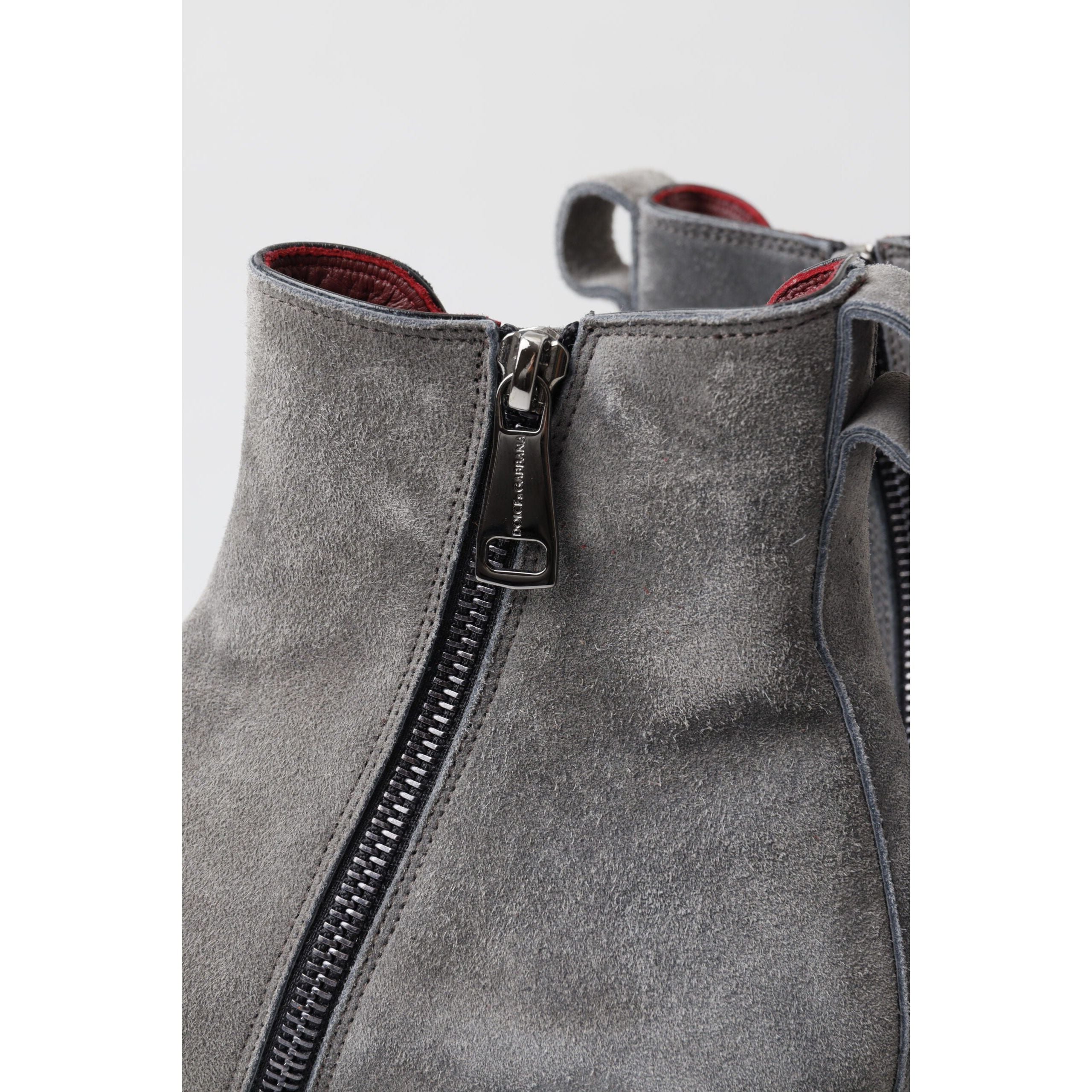 Dolce & Gabbana Gray Leather Chelsea Boots