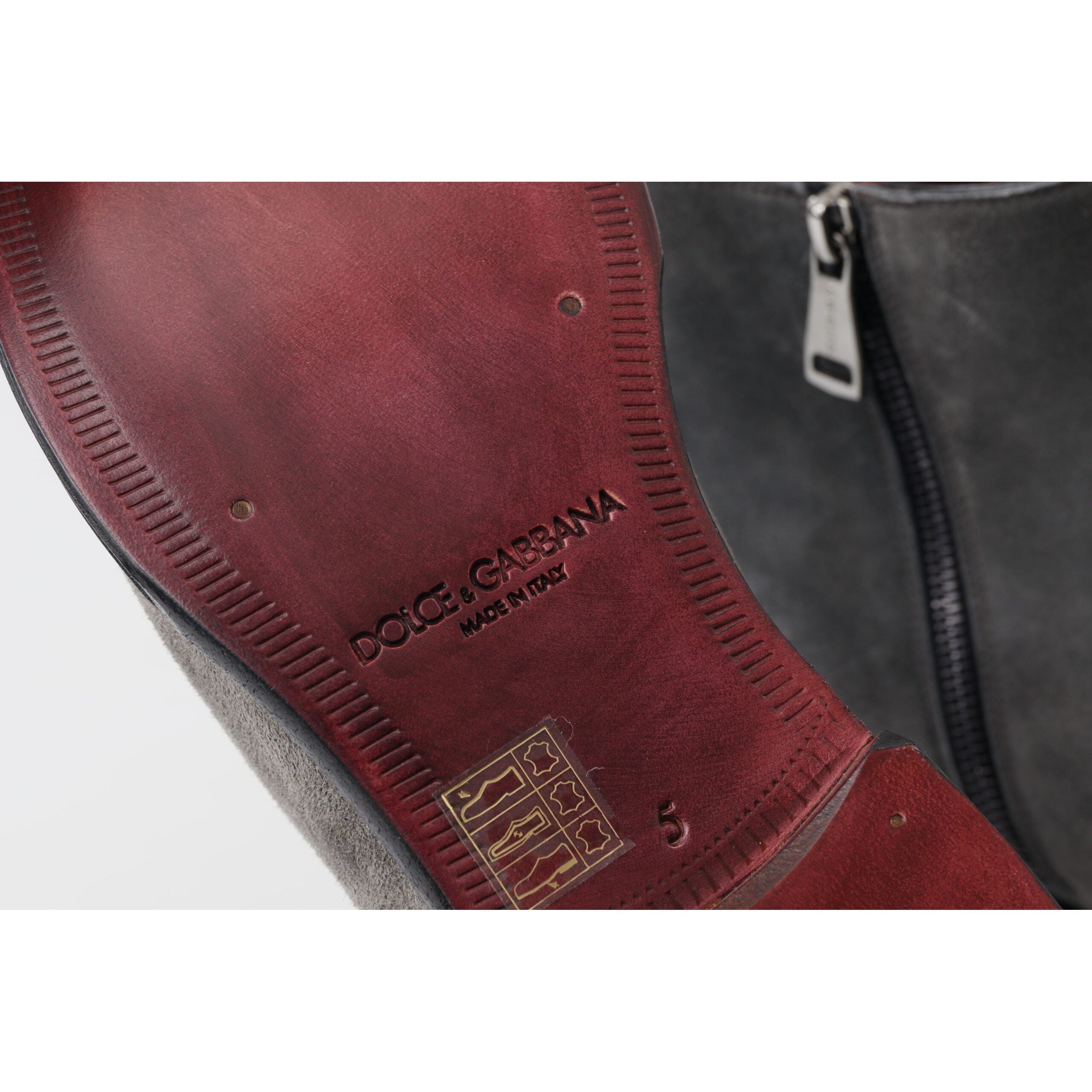 Dolce & Gabbana Gray Leather Chelsea Boots