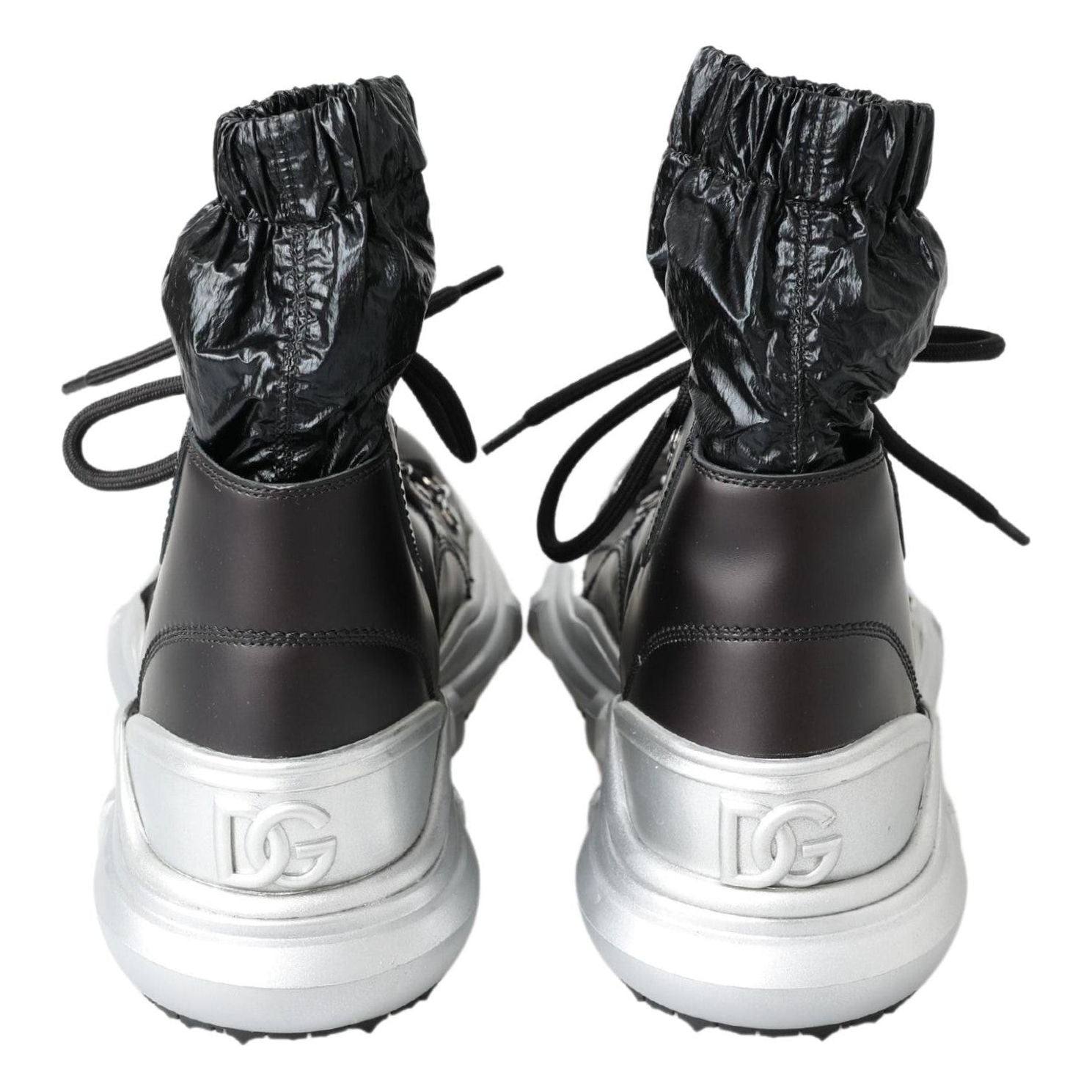 Dolce & Gabbana Black Leather High Top Sneaker Bootie