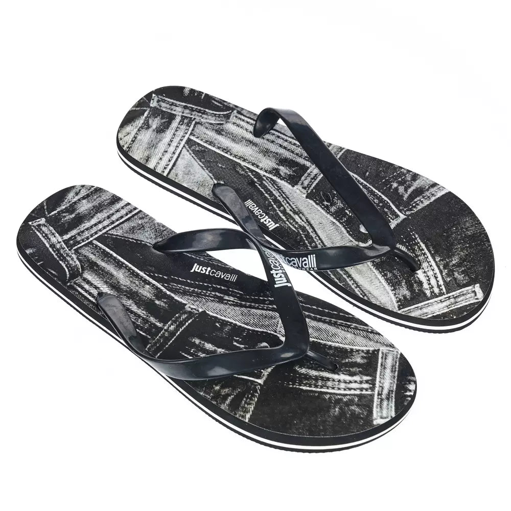 Just Cavalli Black PVC Sandal - Effortless Luxury Style