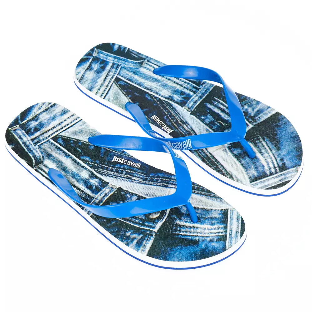 Just Cavalli Light Blue PVC Sandal for Elevated Style