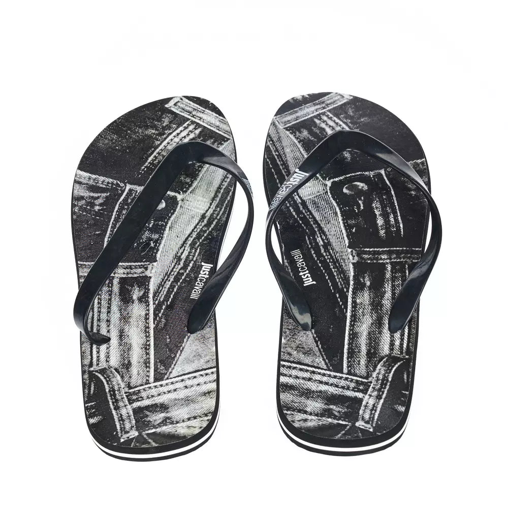 Just Cavalli Black PVC Sandal - Effortless Luxury Style