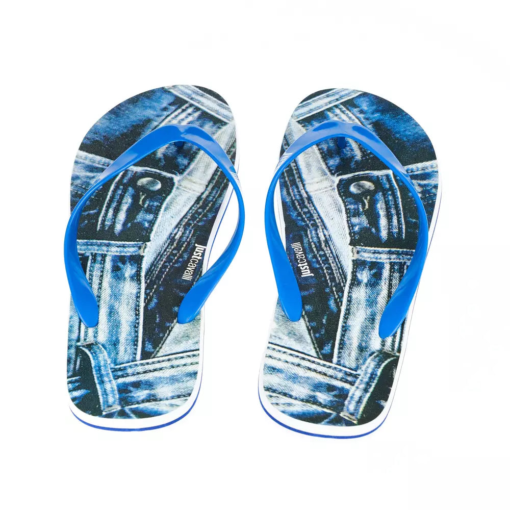 Just Cavalli Light Blue PVC Sandal for Elevated Style