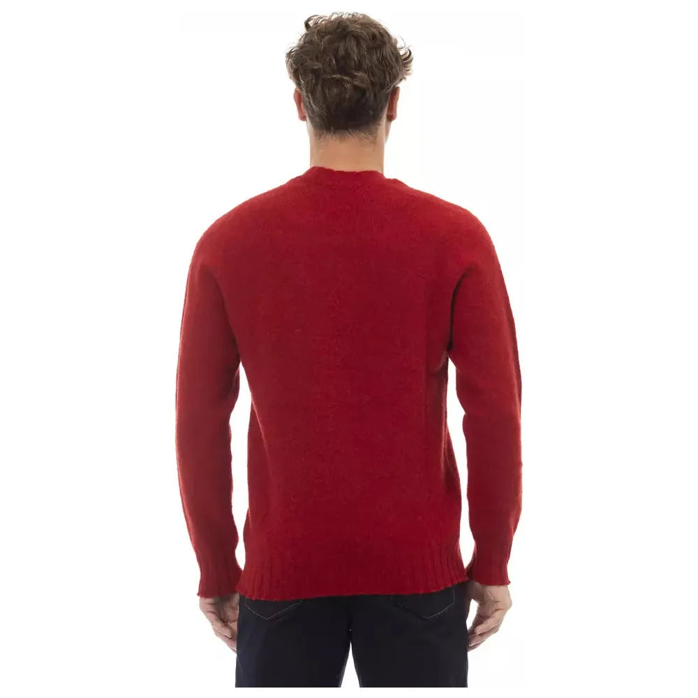 Alpha Studio Red Wool Sweater - Timeless Elegance Redefined