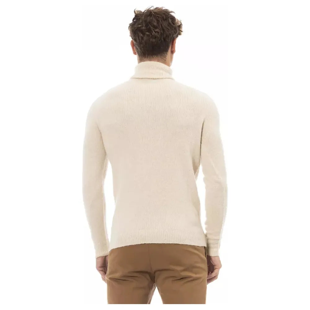 Alpha Studio Beige Alpaca Sweater for Elevated Style