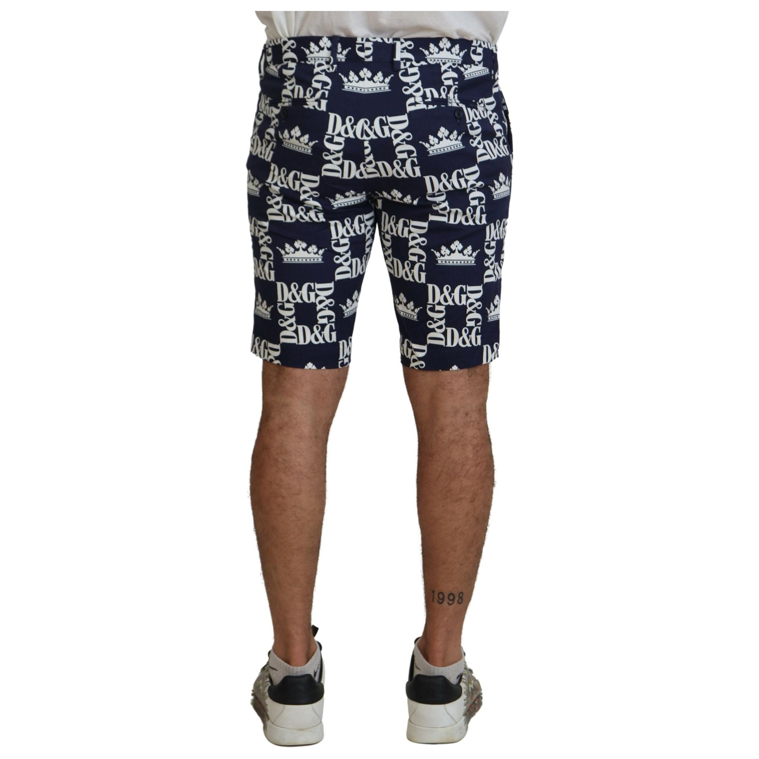 Dolce & Gabbana Blue Cotton Chinos Shorts Elegance