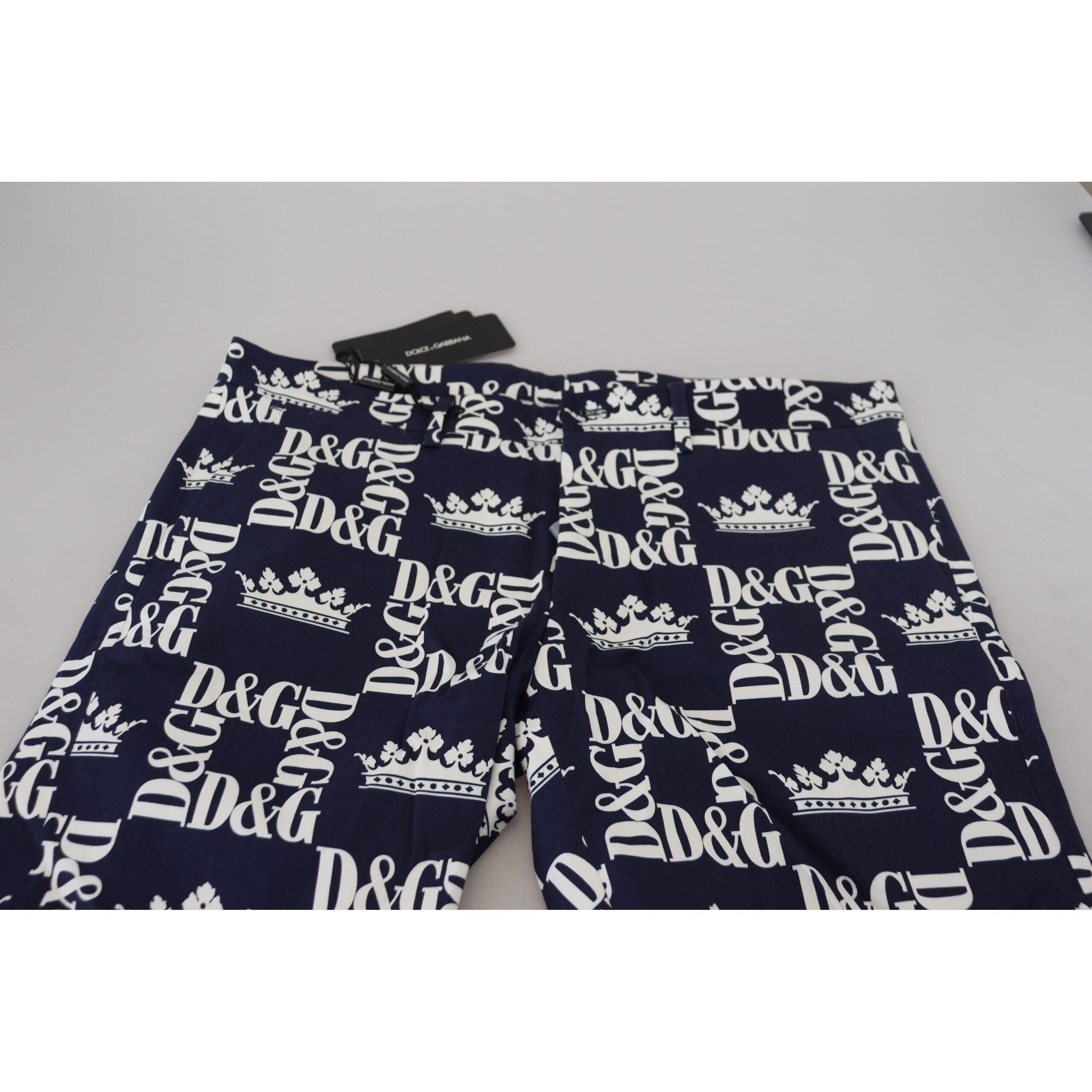 Dolce & Gabbana Blue Cotton Chinos Shorts Elegance