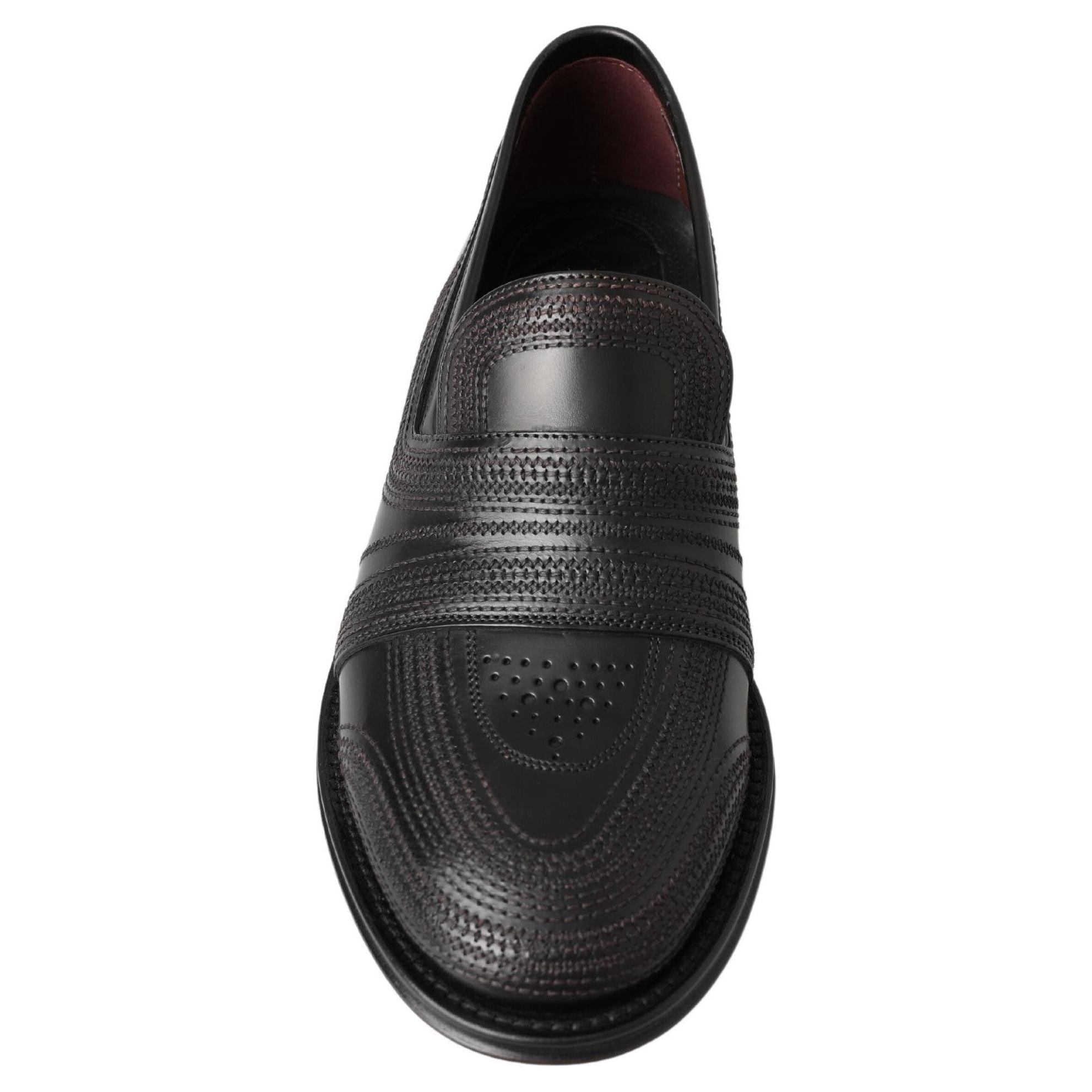 Dolce & Gabbana Black Leather Slipper Loafers
