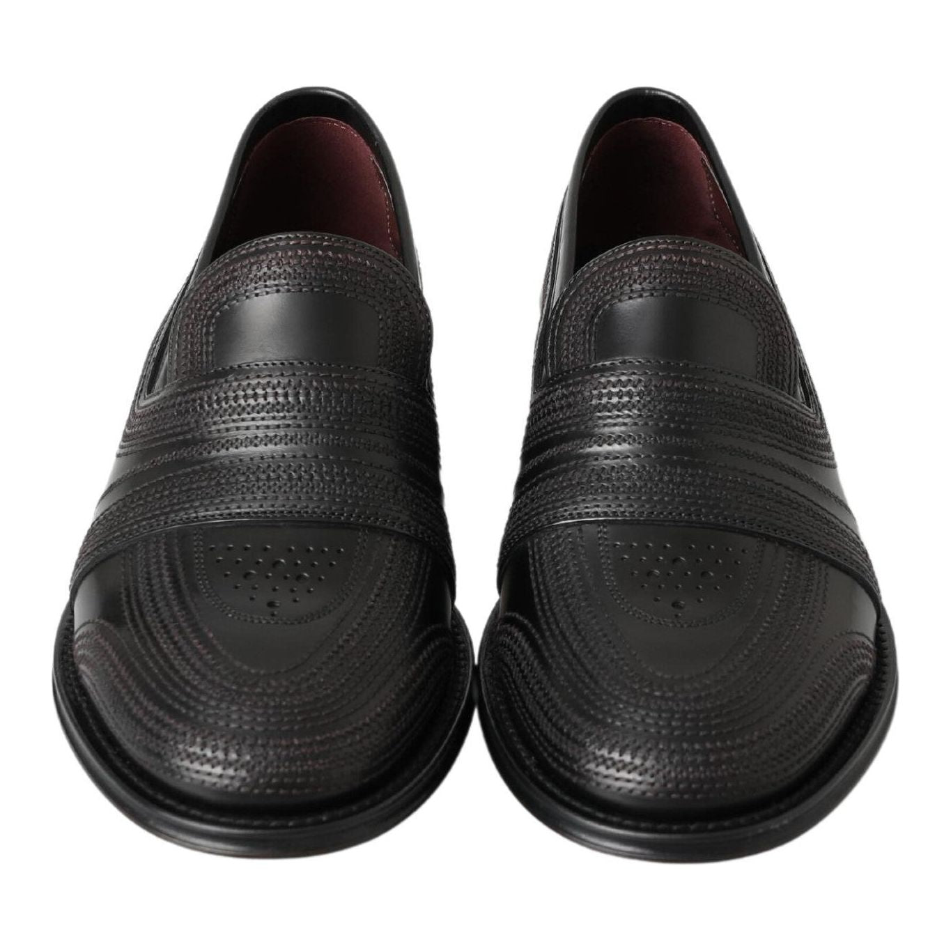 Dolce & Gabbana Black Leather Slipper Loafers