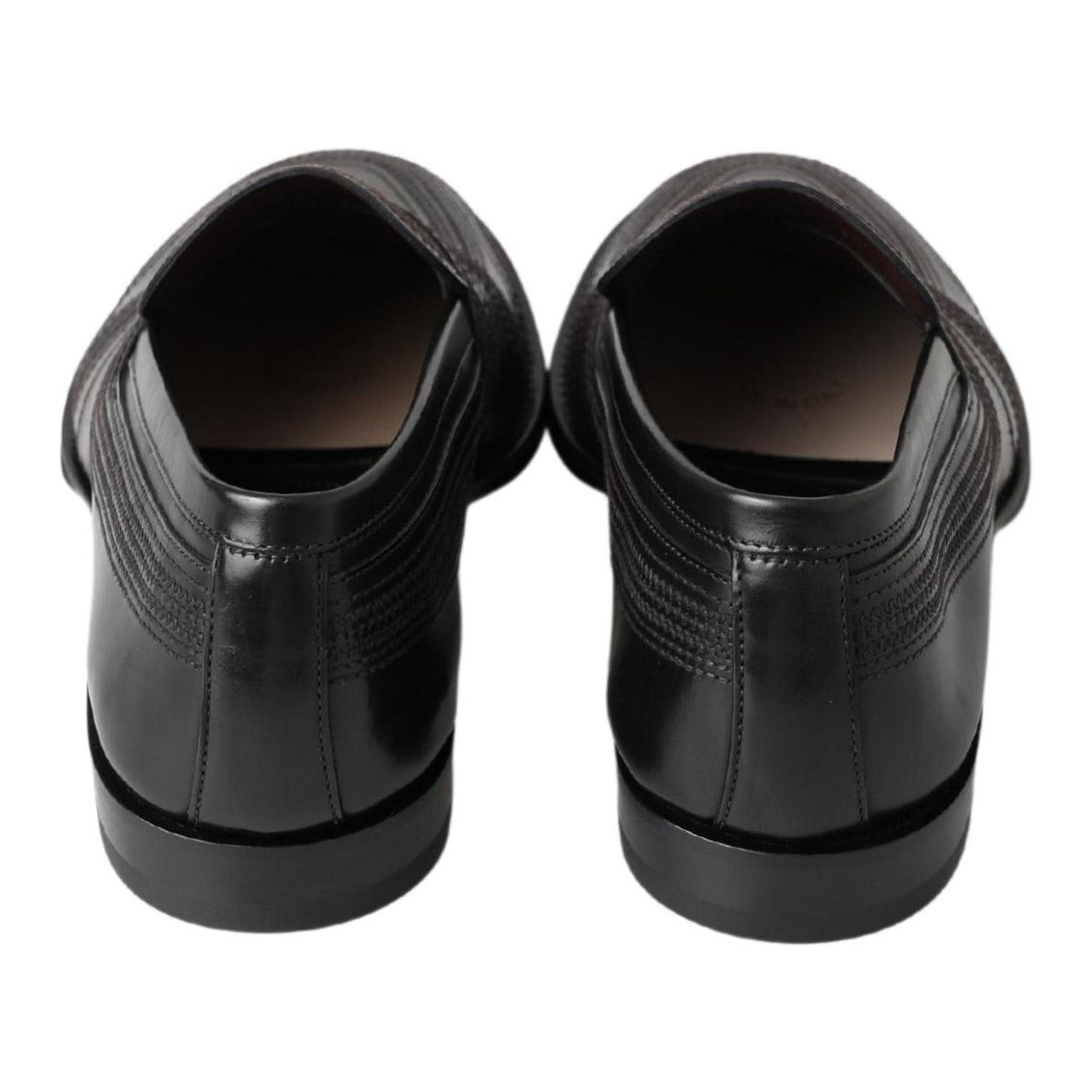 Dolce & Gabbana Black Leather Slipper Loafers