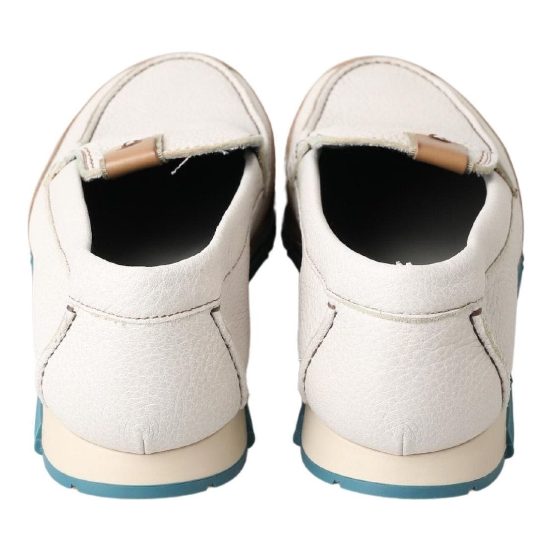 Dolce & Gabbana White Leather Slipper Loafers
