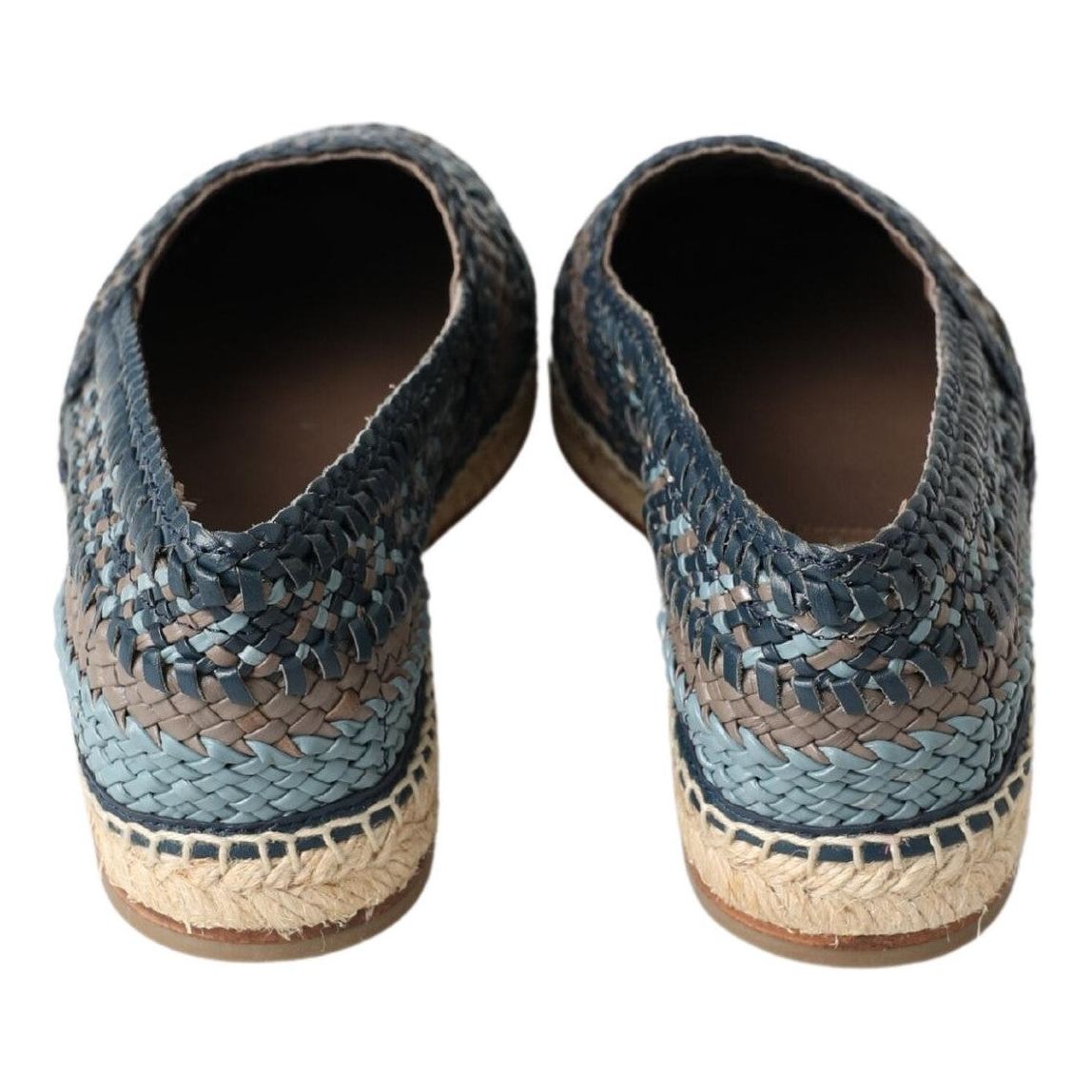 Dolce & Gabbana Black Woven Leather Espadrilles Elite