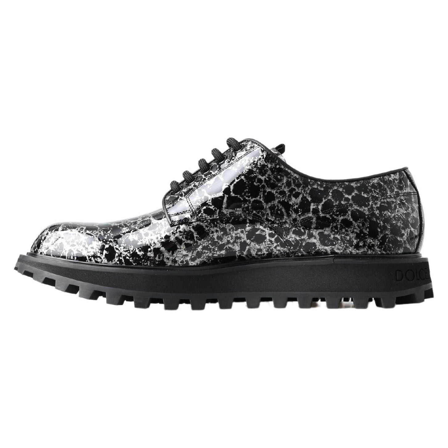 Dolce & Gabbana Black Leather Two-Tone Derby Shoes