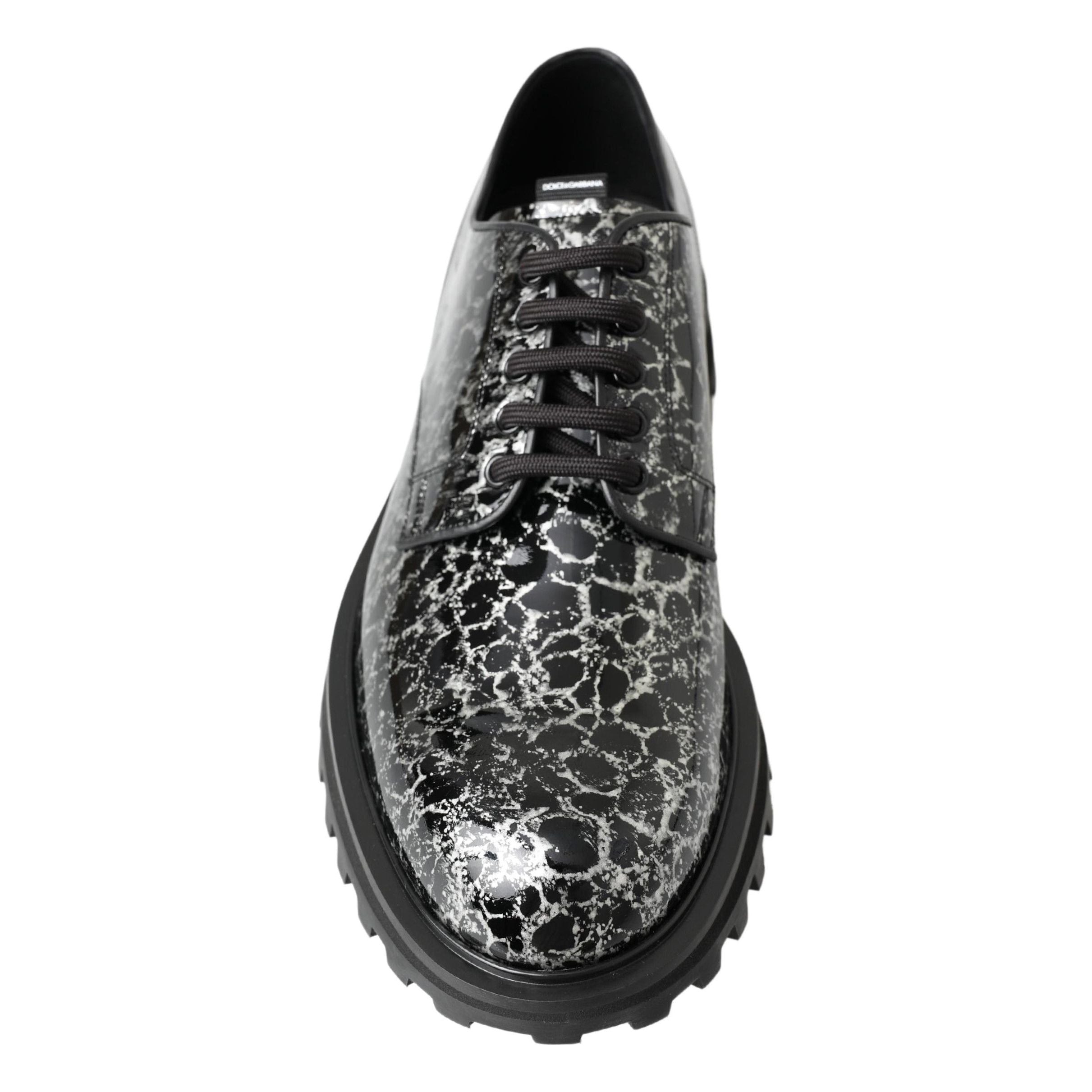 Dolce & Gabbana Black Leather Two-Tone Derby Shoes