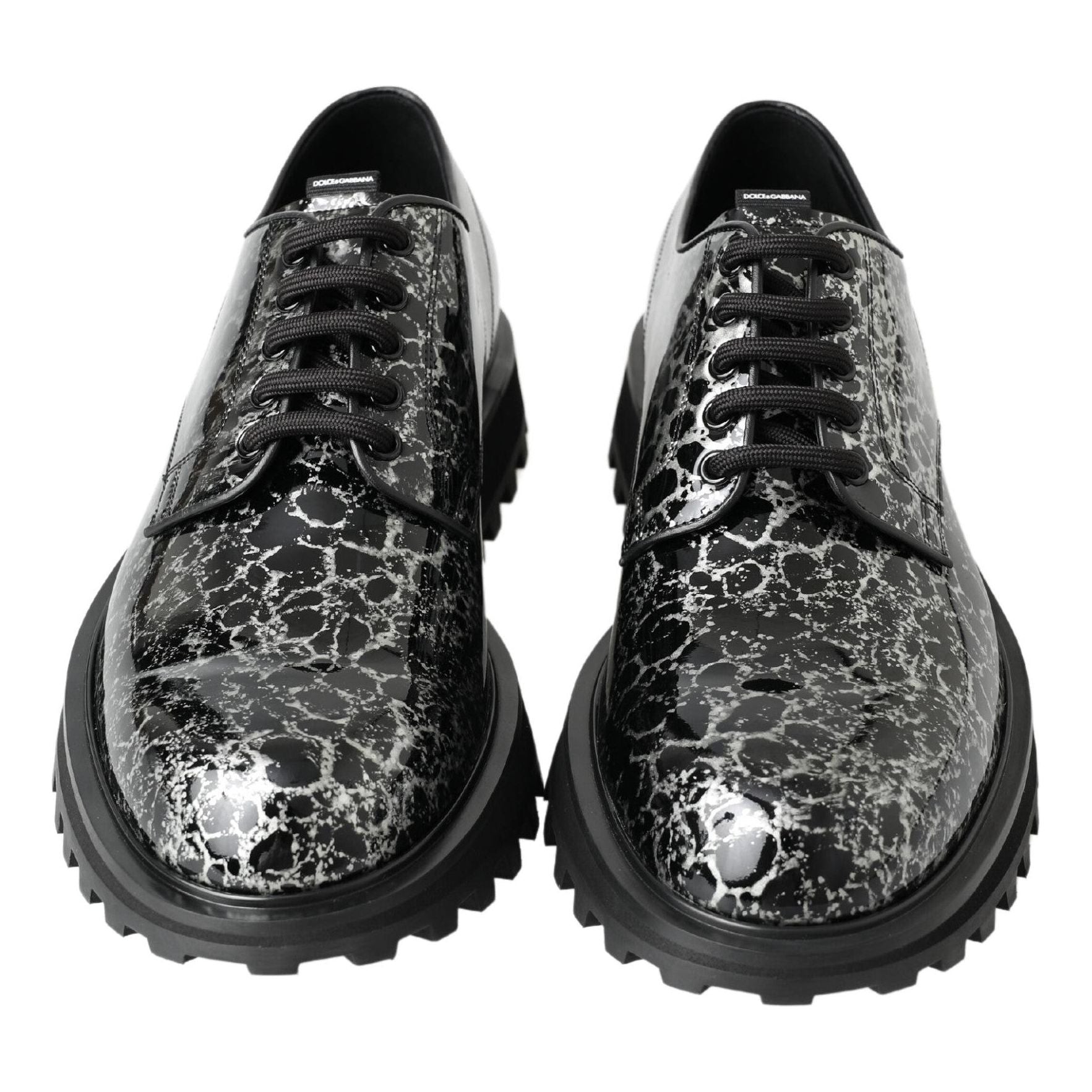 Dolce & Gabbana Black Leather Two-Tone Derby Shoes