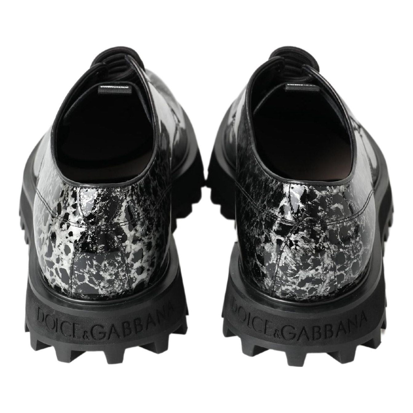 Dolce & Gabbana Black Leather Two-Tone Derby Shoes