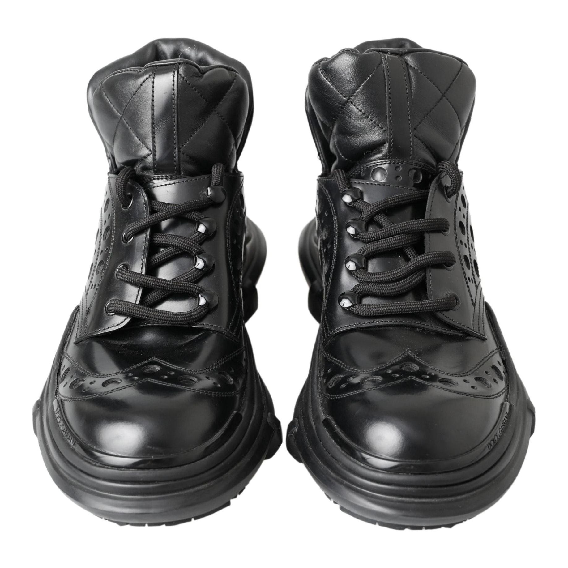 Dolce & Gabbana Black Leather Ankle Boots Luxury
