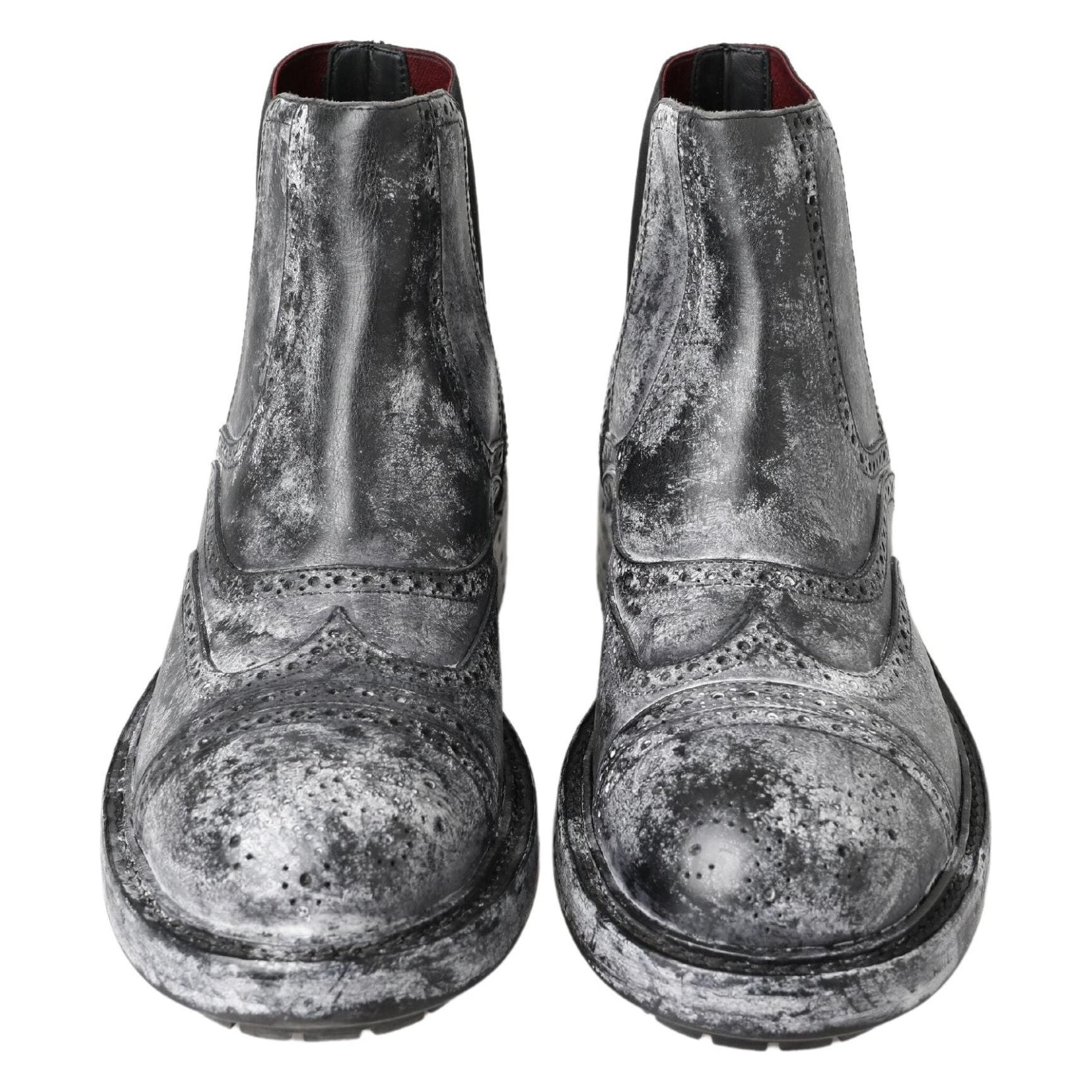 Dolce & Gabbana Black Leather Chelsea Ankle Boots