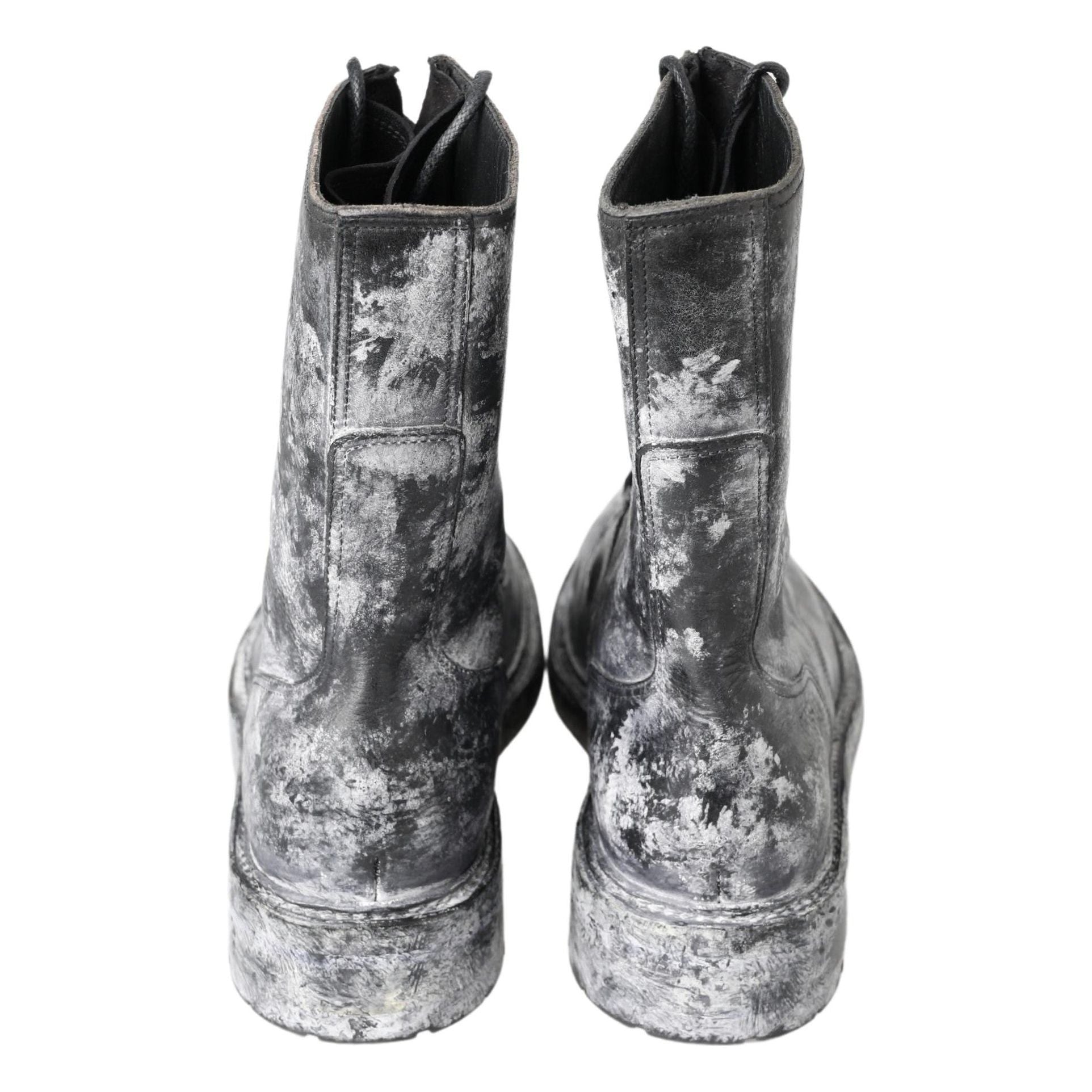 Dolce & Gabbana Black Calfskin Lace-Up Boots
