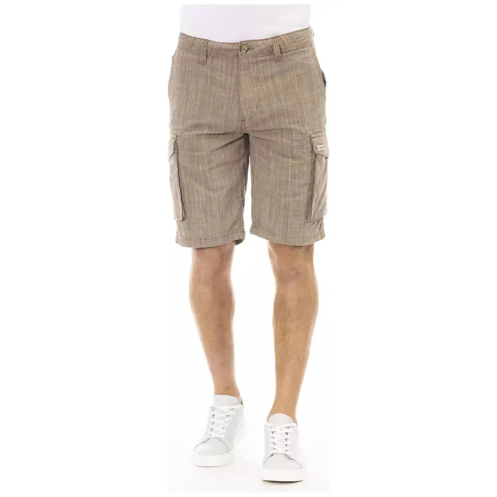 Baldinini Trend Brown Cotton Cargo Short for Effortless Style