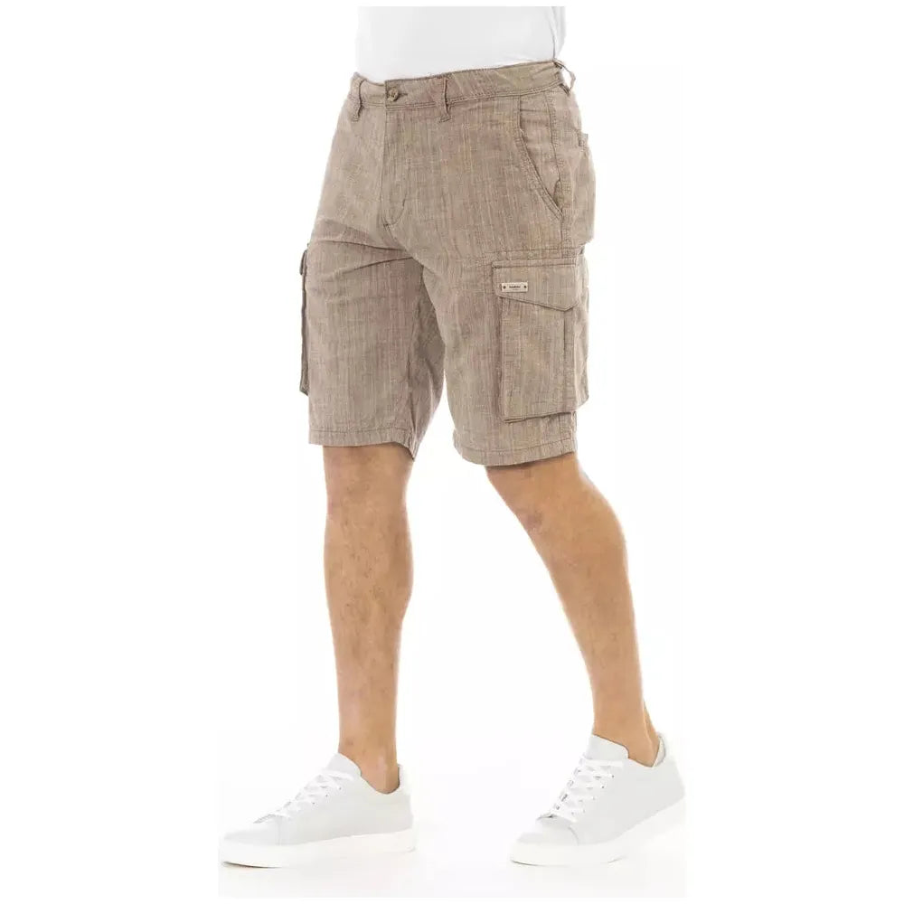 Baldinini Trend Brown Cotton Cargo Short for Effortless Style