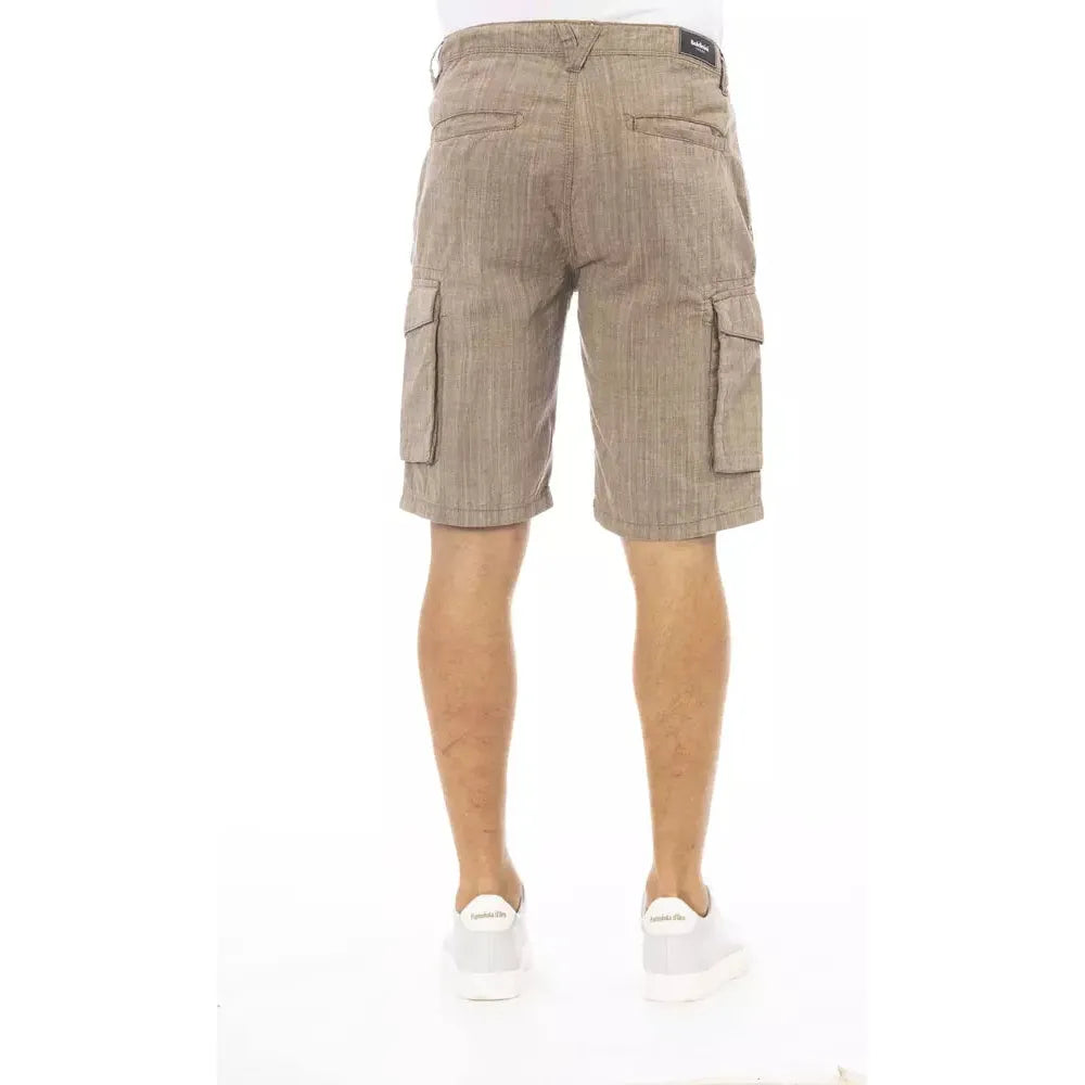 Baldinini Trend Brown Cotton Cargo Short for Effortless Style