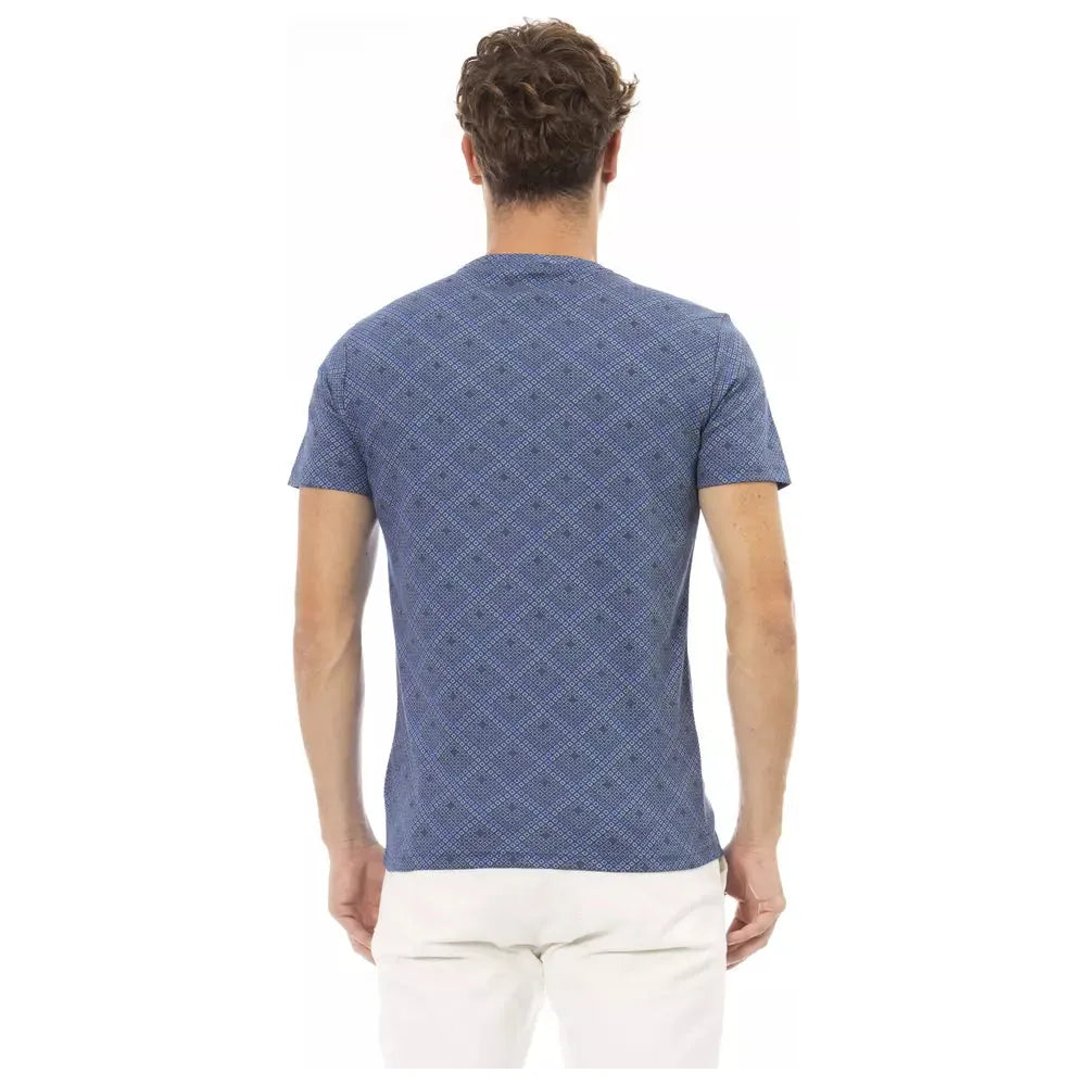 Baldinini Blue Cotton T-Shirt for Elevated Style