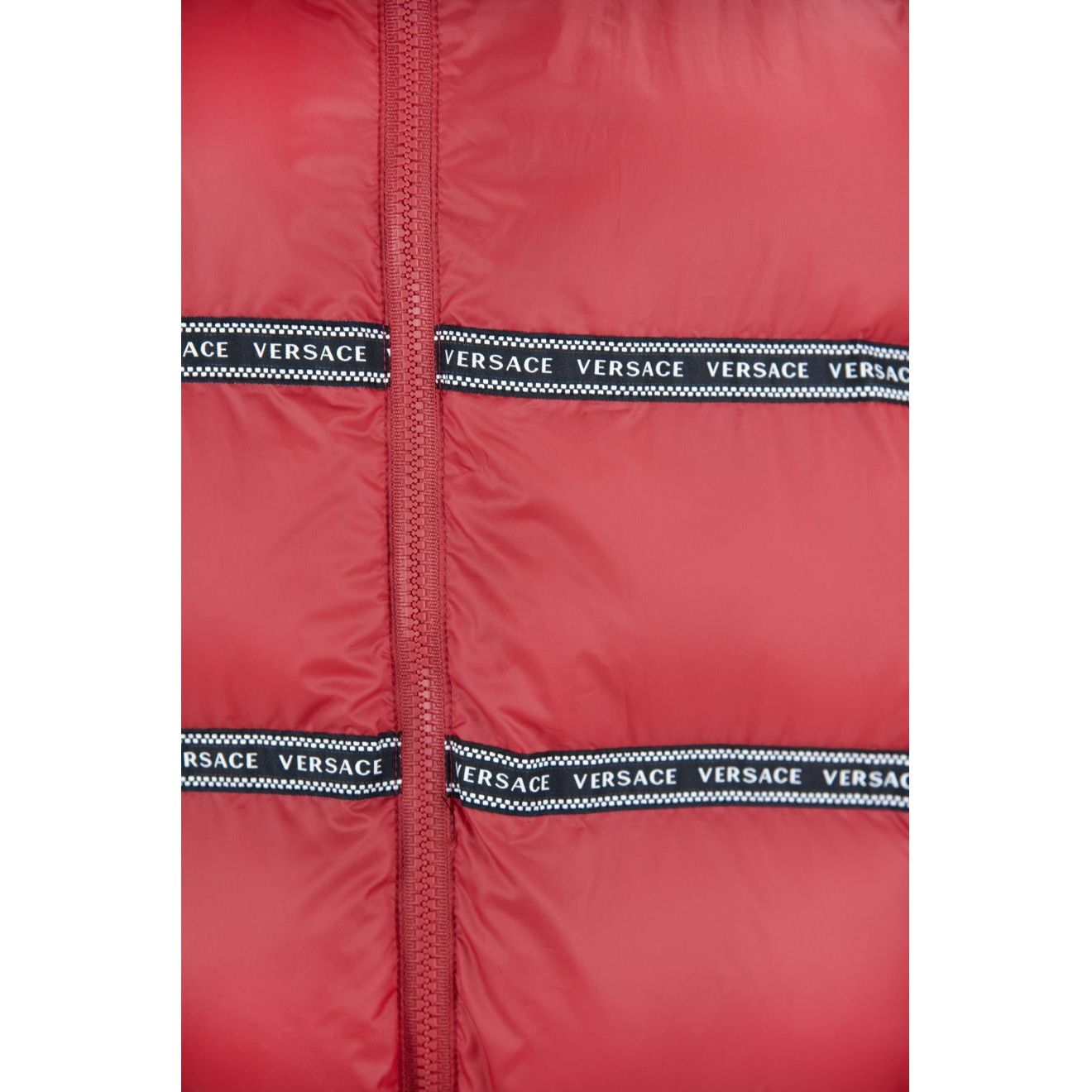 Versace Red Cotton Vest with Detachable Hood