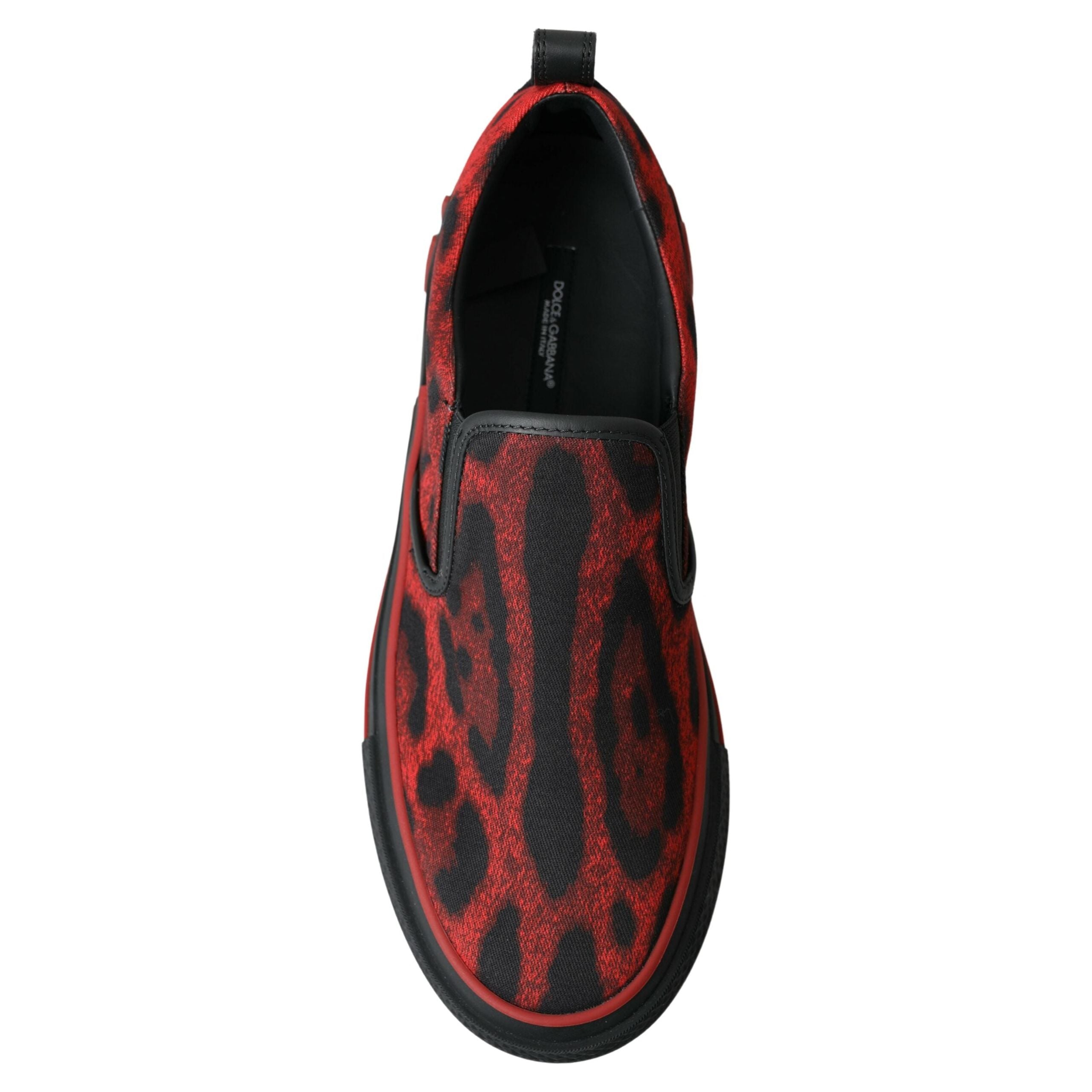 Dolce & Gabbana Red Leather Chic Leopard Print Loafers