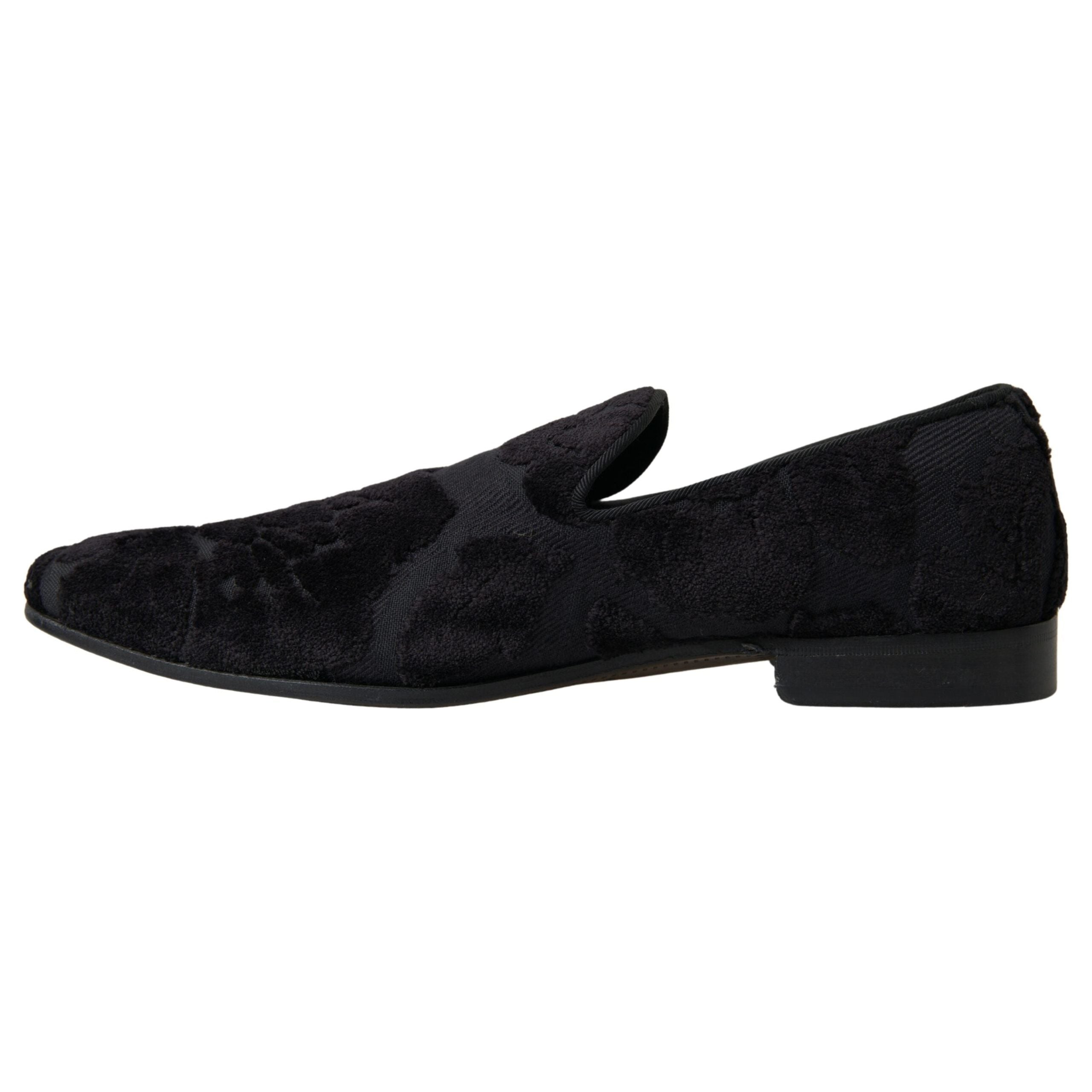 Dolce & Gabbana Black Velvet Vintage Loafers