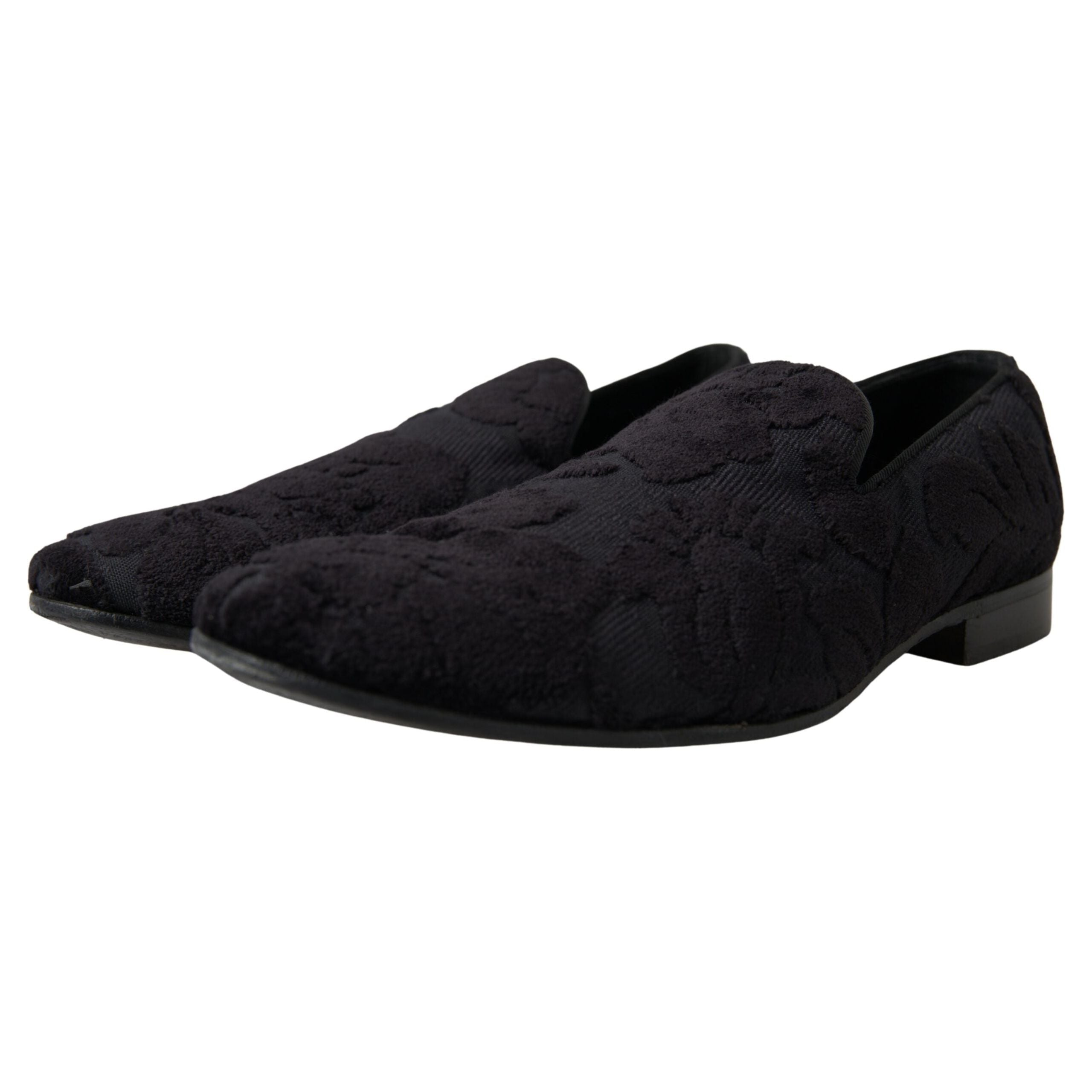 Dolce & Gabbana Black Velvet Vintage Loafers